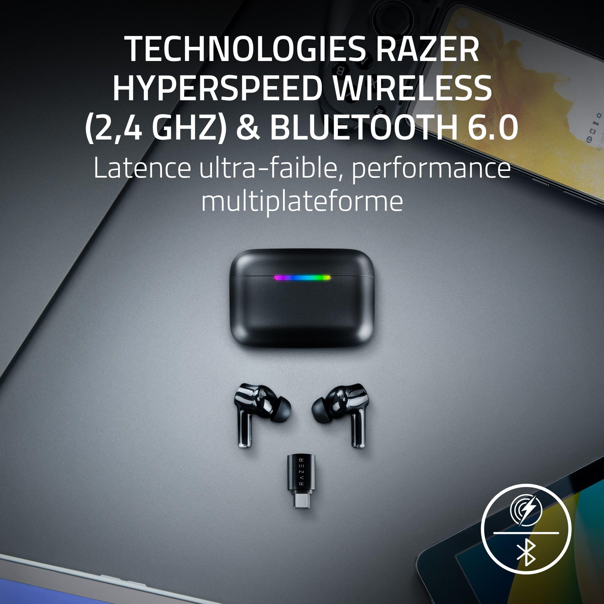 razer-hammerhead-v3-hyperspeed-couteurs-gaming-sans-fil-anc-ipx4-noir image 2