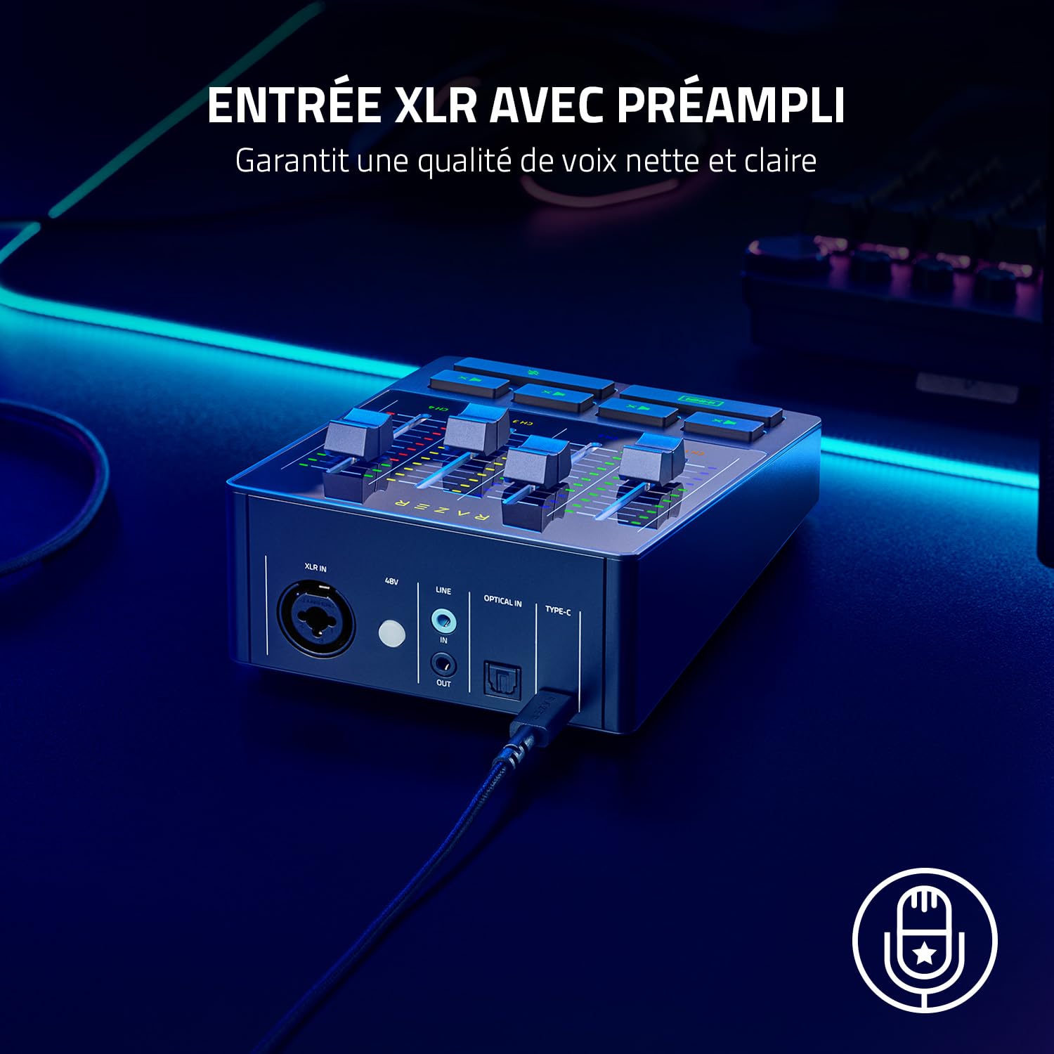 razer-audio-mixer-mixeur-audio-analogique-4-canaux-xlr-chroma-rgb image 6