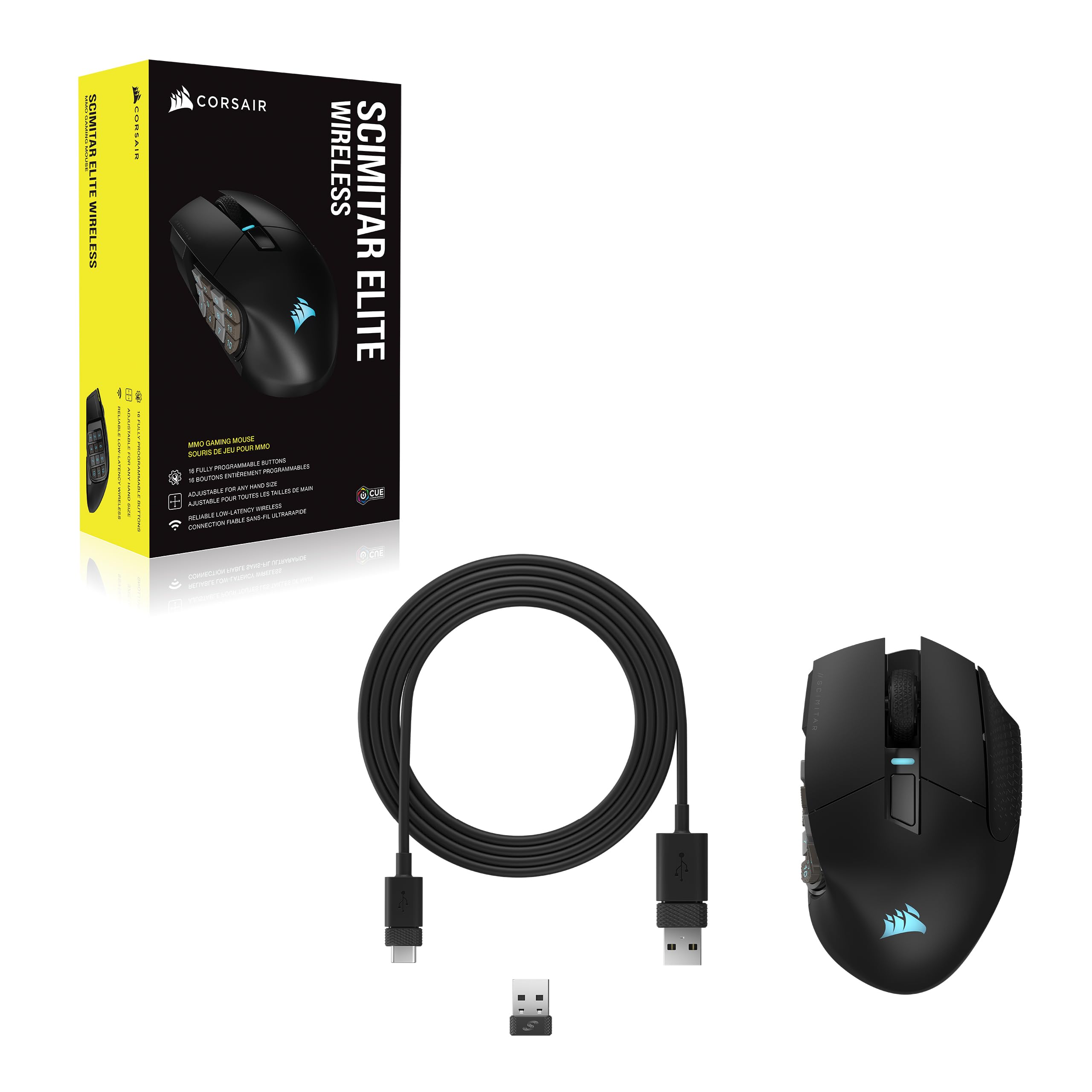 corsair-scimitar-elite-wireless-noire-souris-gaming-mmo-16-boutons-26000-dpi image 7