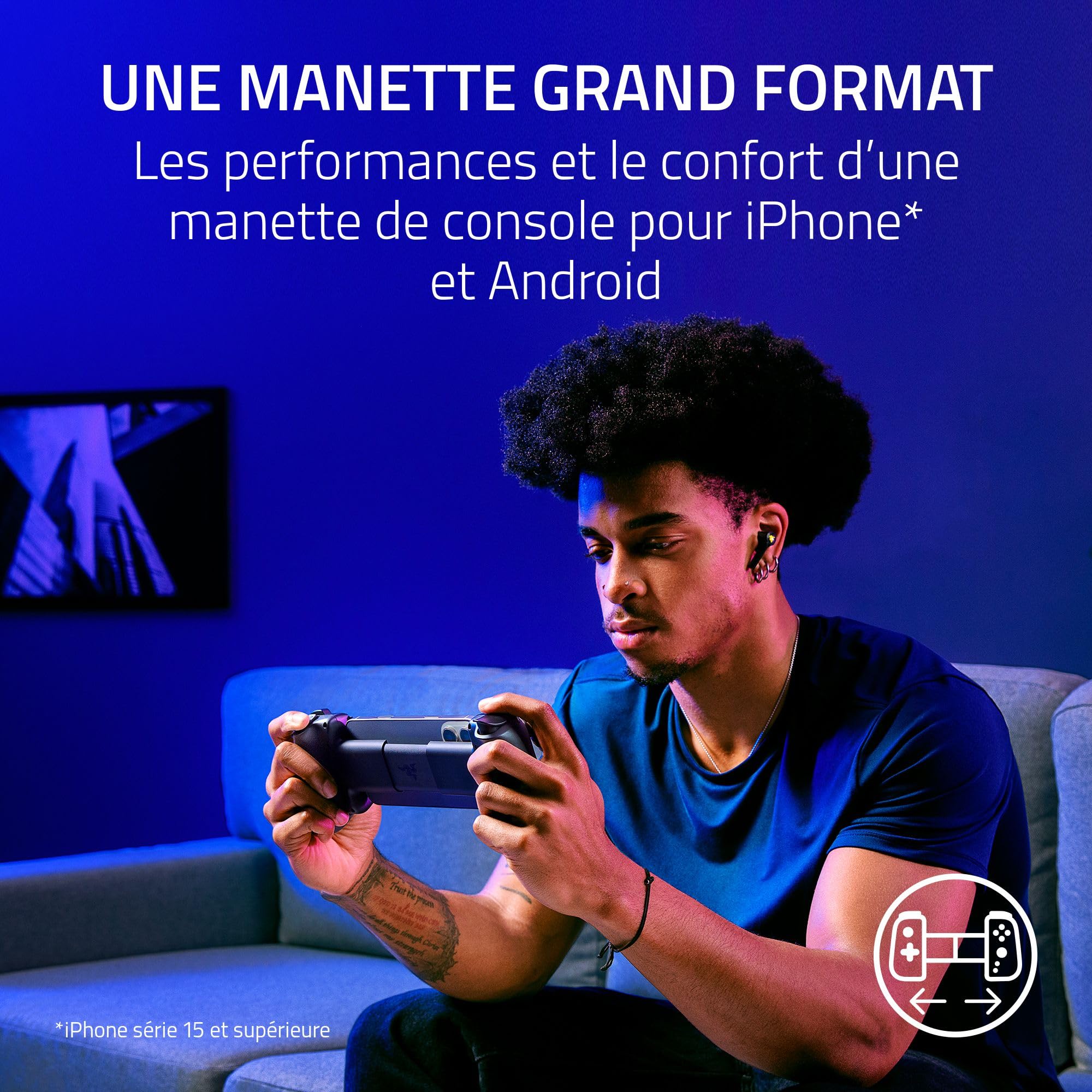 razer-kishi-v3-phantom-white-manette-mobile-usb-c-iphone-et-android image 3