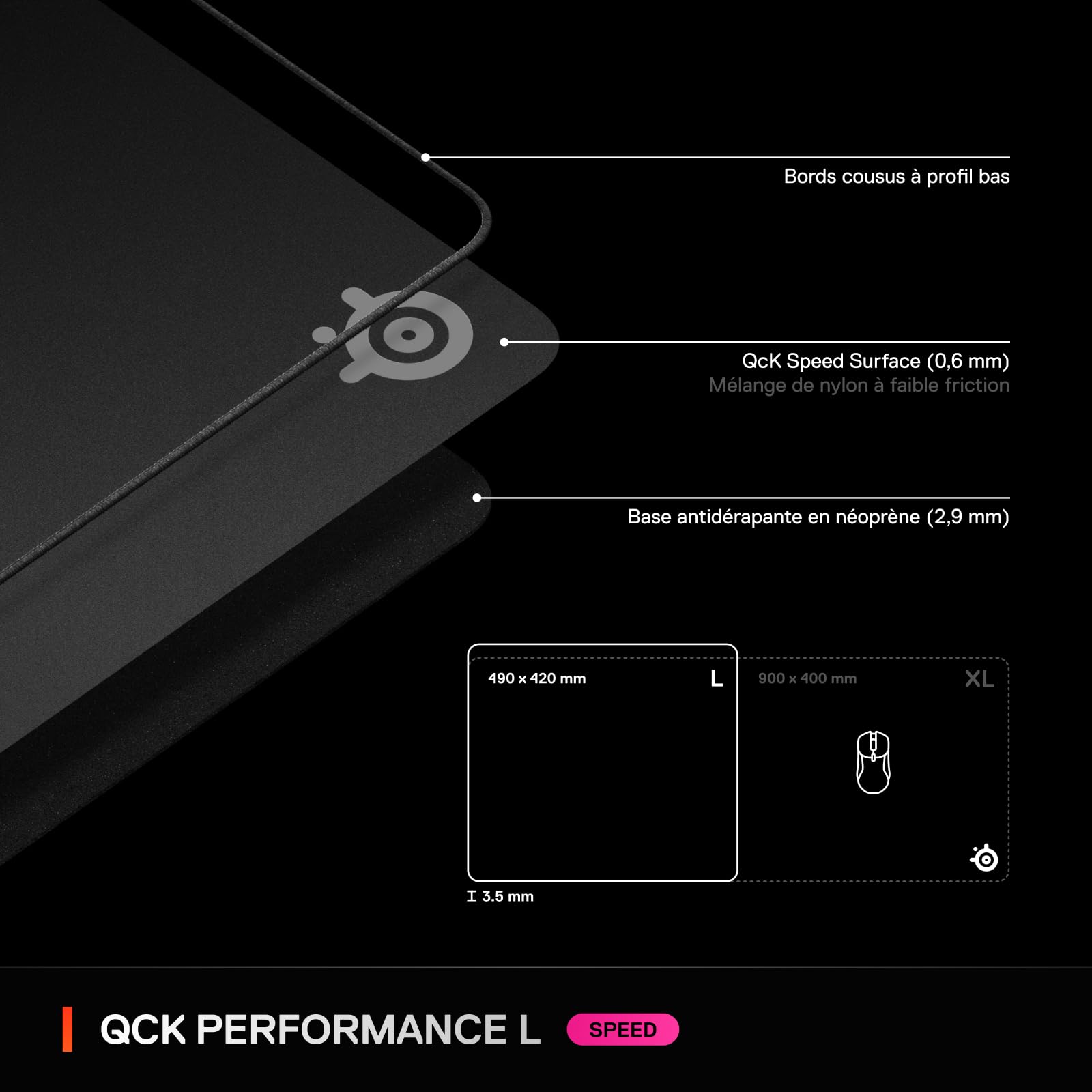 steelseries-qck-l-performance-speed-tapis-de-souris-gaming-490-x-420-mm image 7