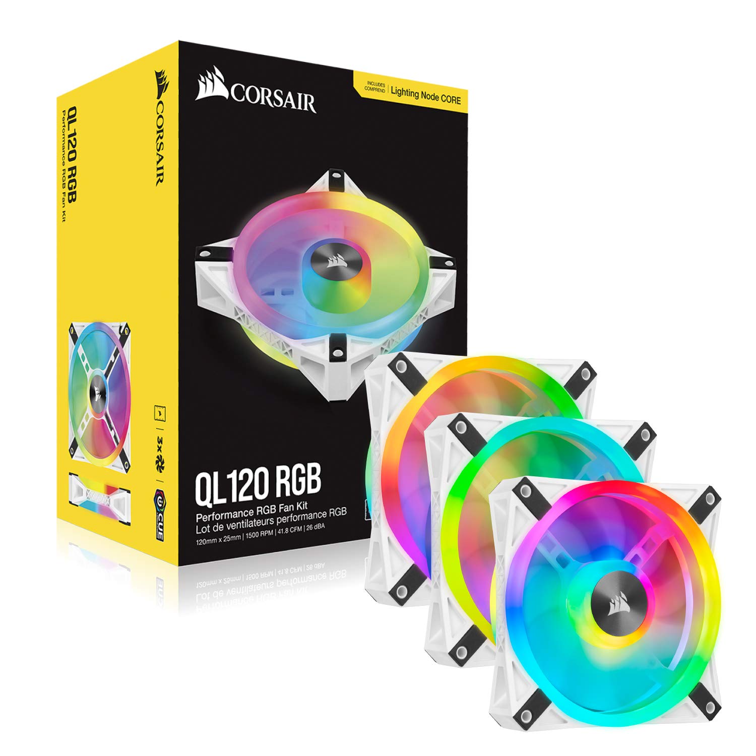 corsair-icue-ql120-rgb-blanc-lot-de-3-ventilateurs-pc-120-mm-lighting-node-core image 8