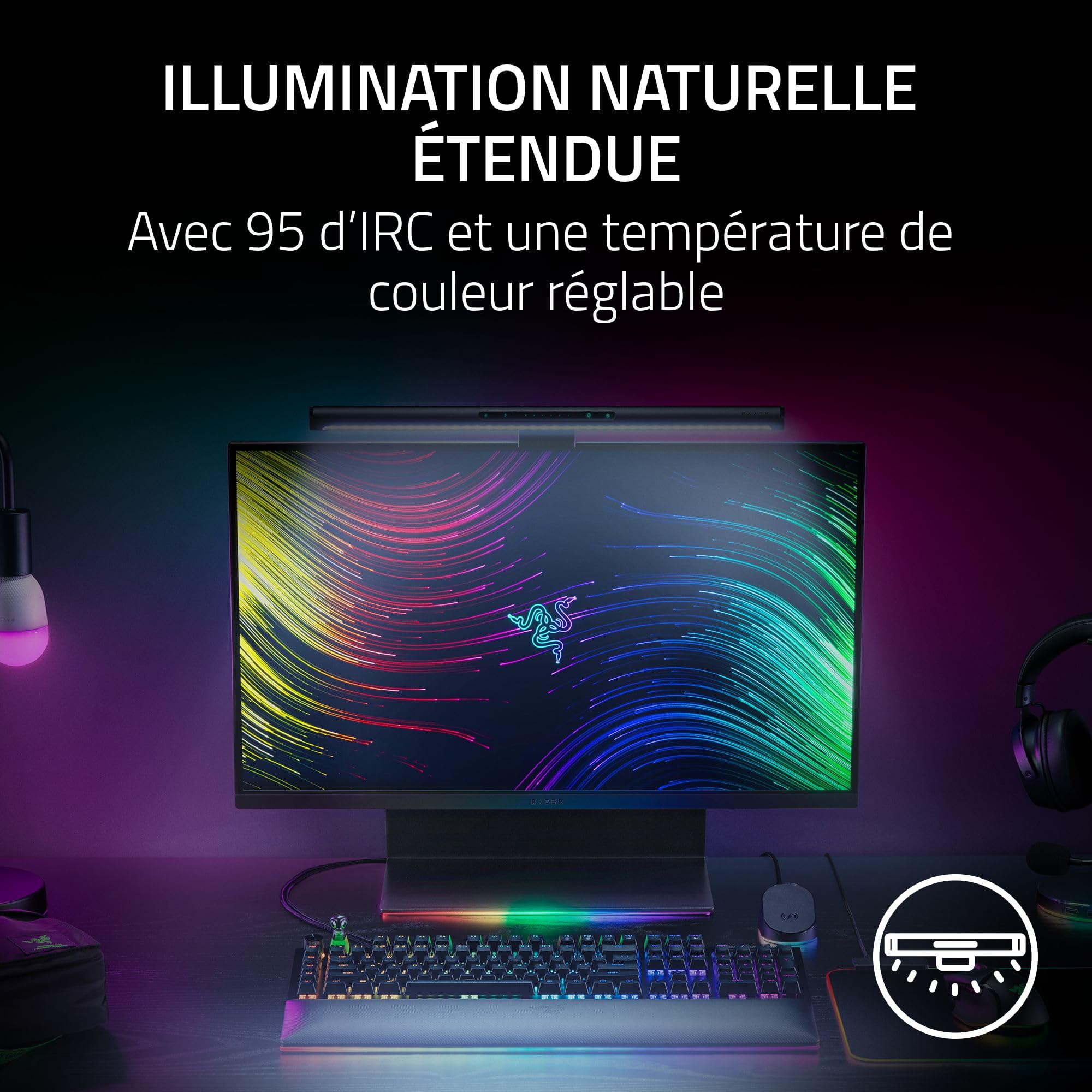 razer-aether-monitor-light-bar-barre-lumineuse-cran-usb-rgb-chroma-noir image 3