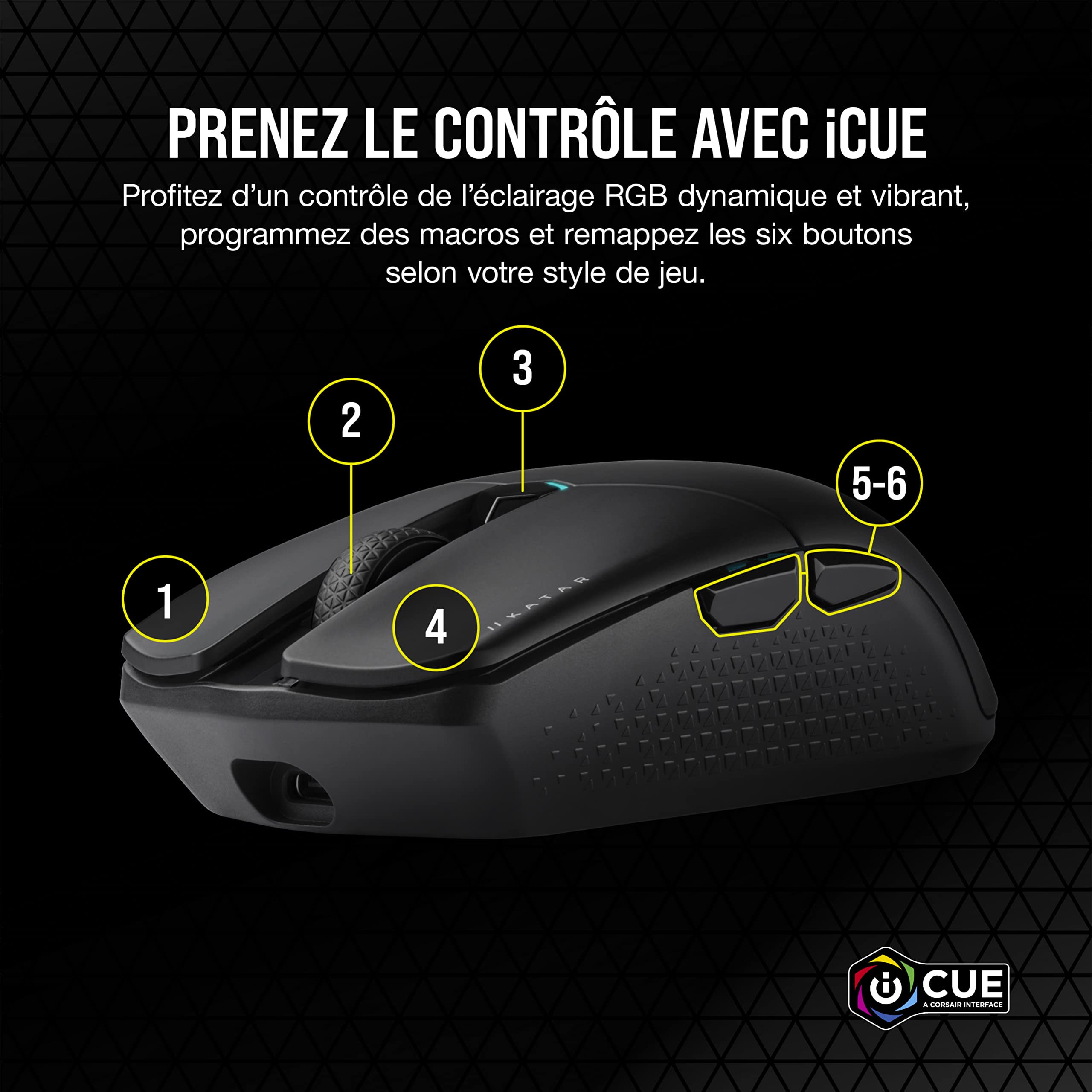 corsair-katar-elite-wireless-souris-gaming-fps-ultra-l-g-re-noir image 4