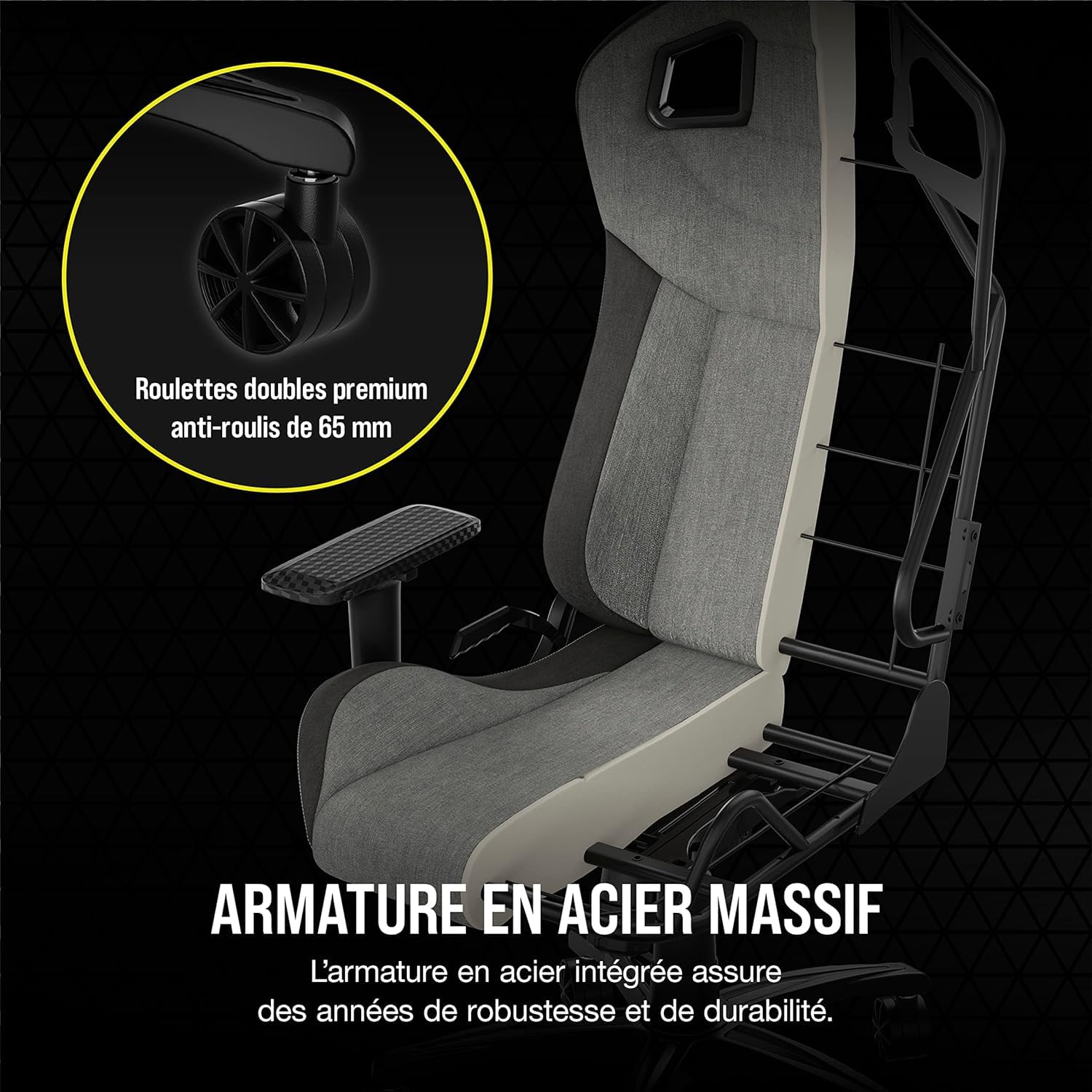 corsair-t3-rush-fabric-2023-fauteuil-gaming-gris-et-anthracite image 5
