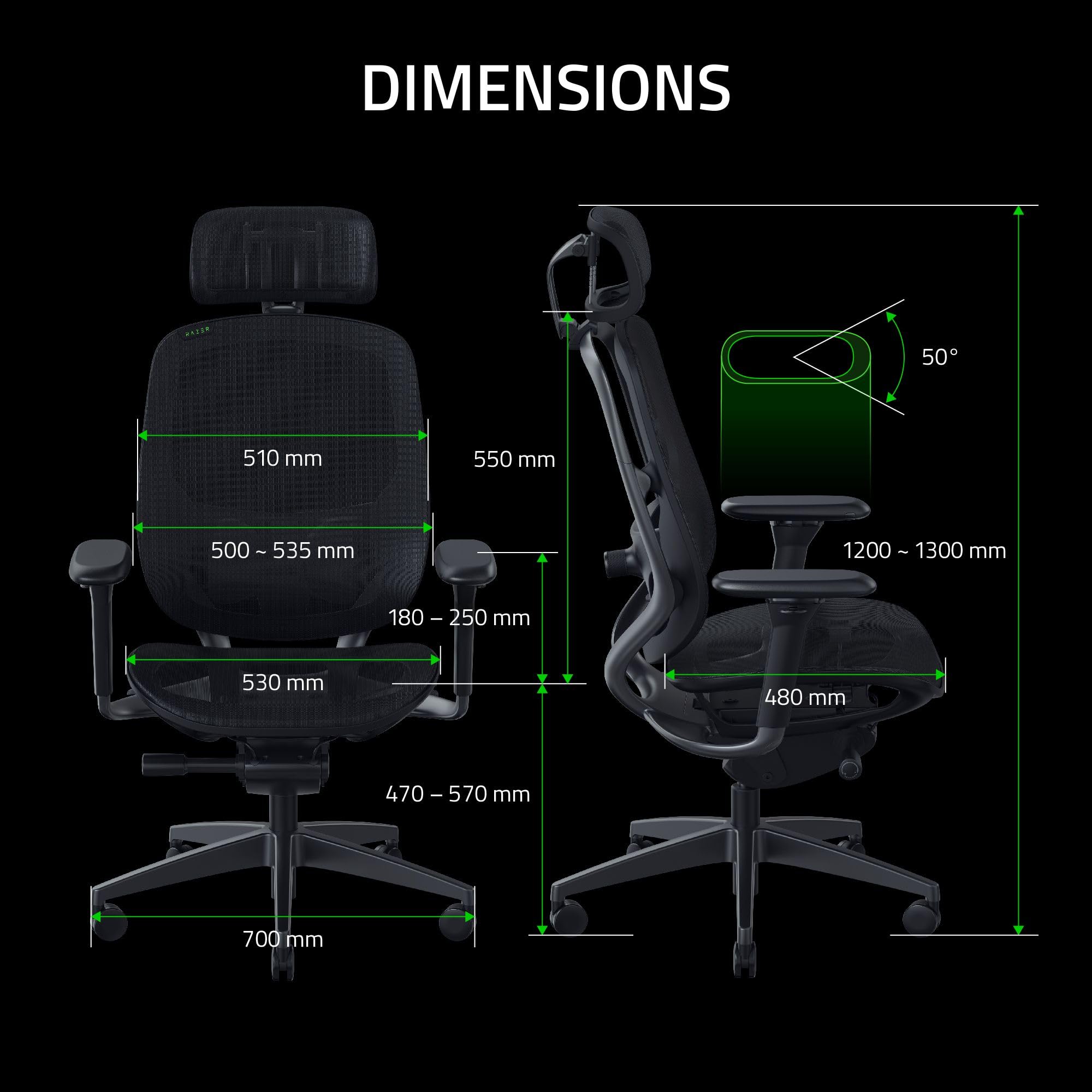 razer-fujin-pro-chaise-gaming-maille-respirante-noir image 3