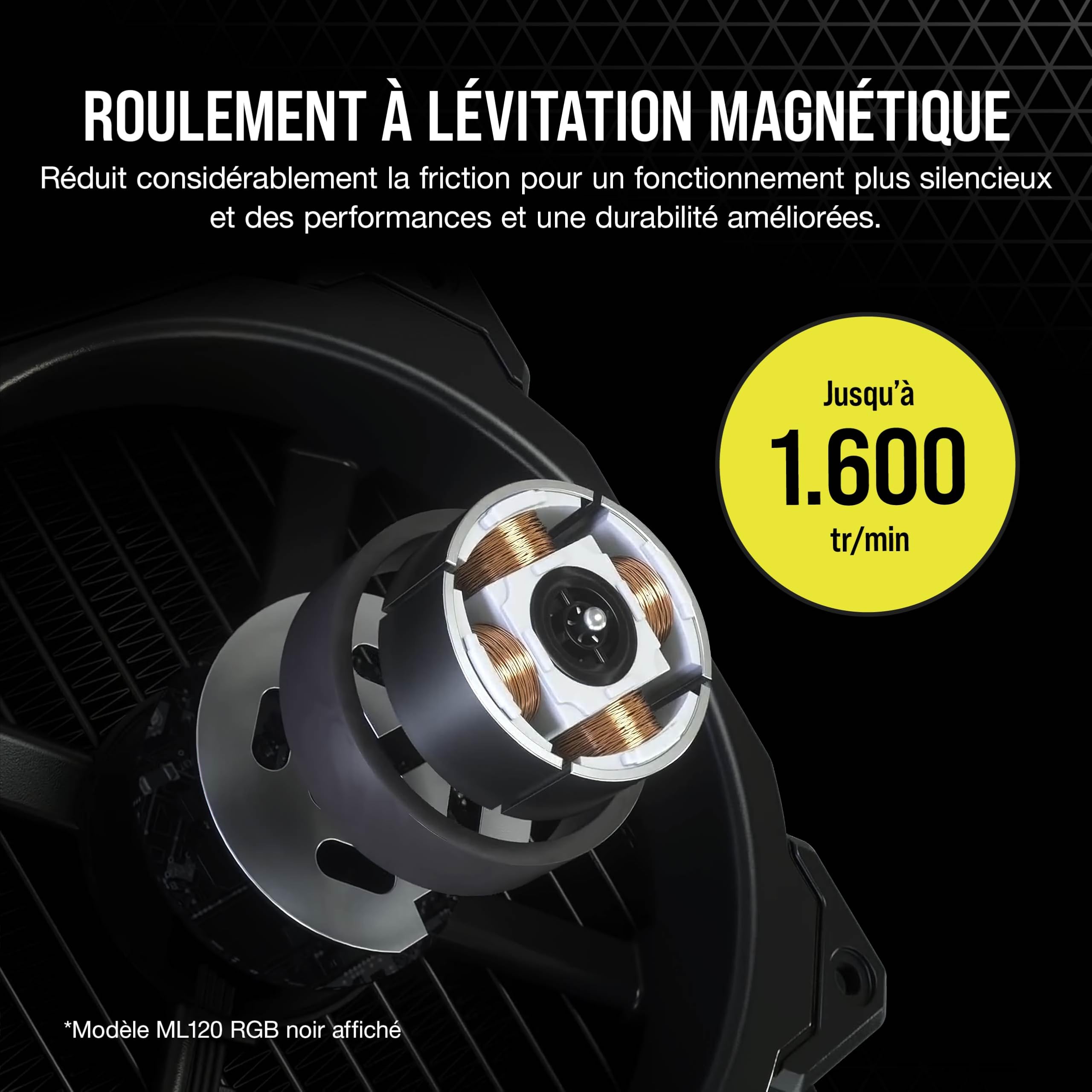 corsair-icue-ml140-rgb-elite-ventilateur-140-mm-pwm-pack-double-blanc image 5