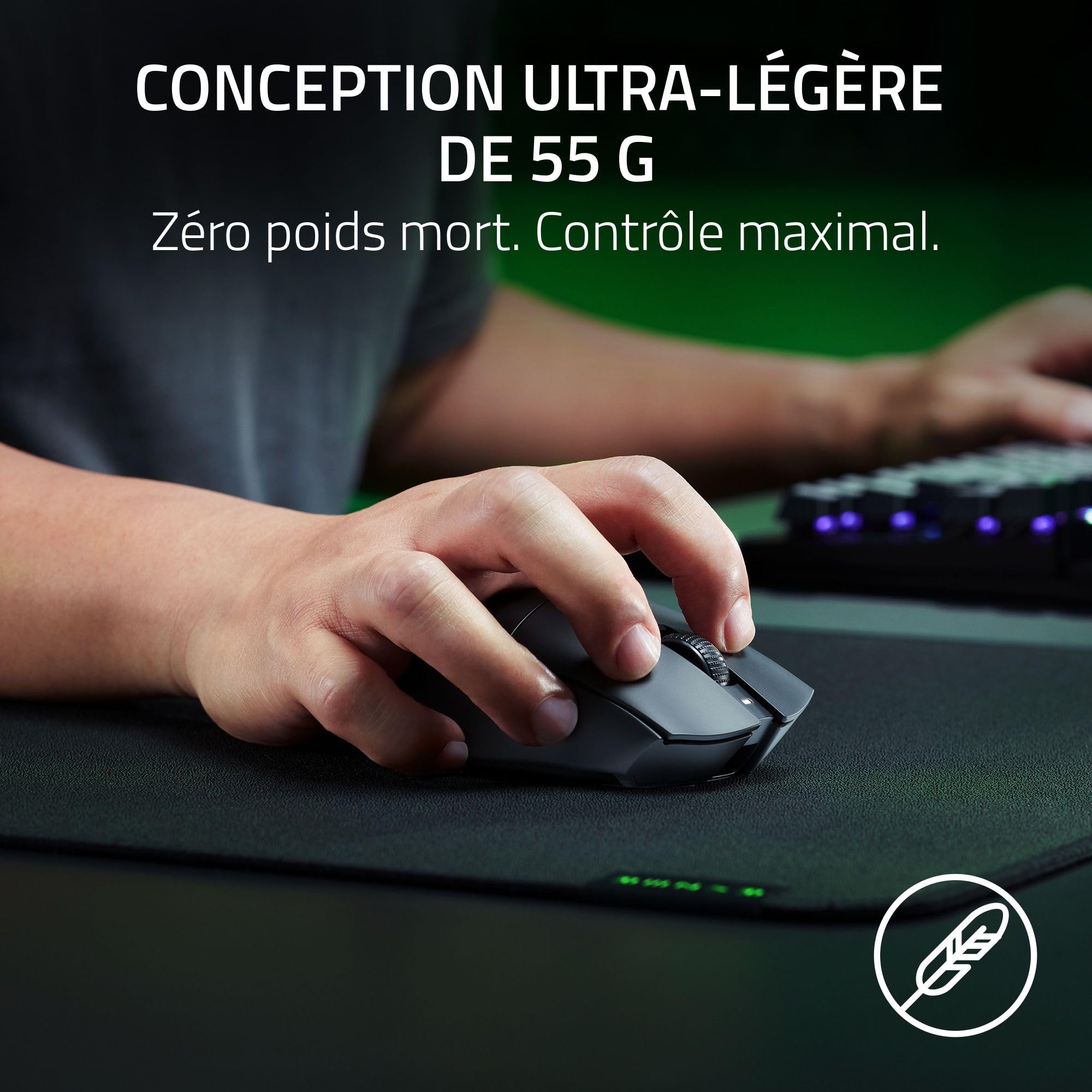razer-deathadder-v3-hyperspeed-souris-gaming-sans-fil-55g-26k-dpi-noir image 2