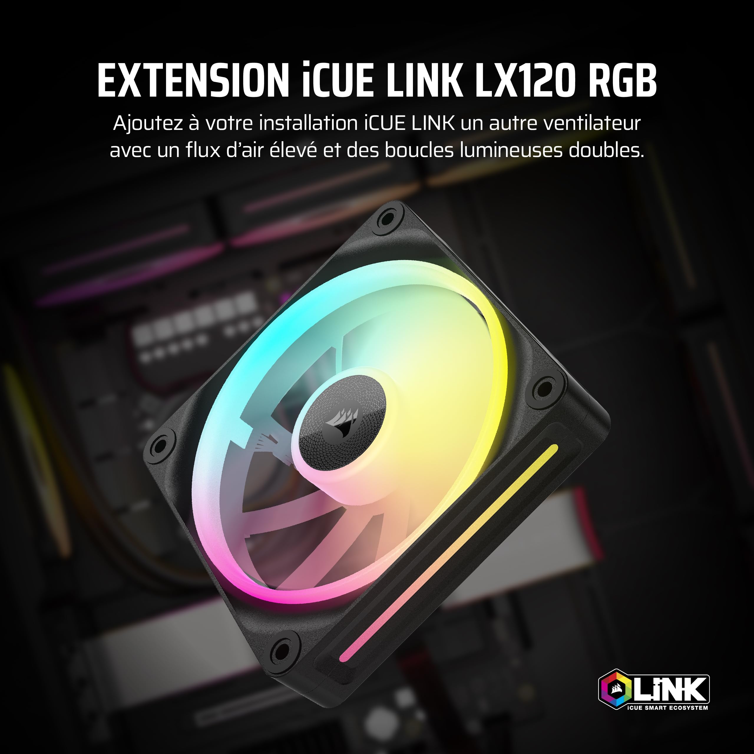 corsair-icue-link-lx120-rgb-120mm-pwm-noir-ventilateur-unit image 2