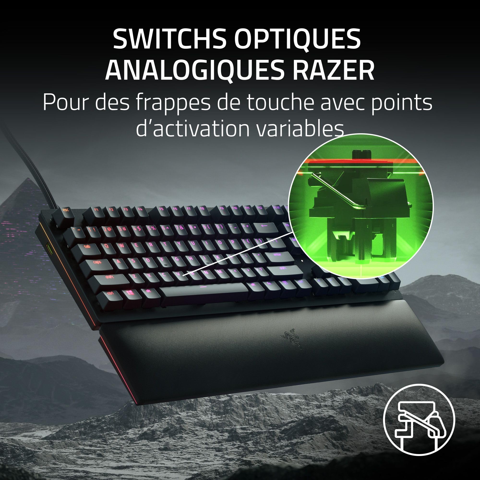 razer-huntsman-v2-analog-clavier-gaming-optique-analogique-azerty-noir image 2