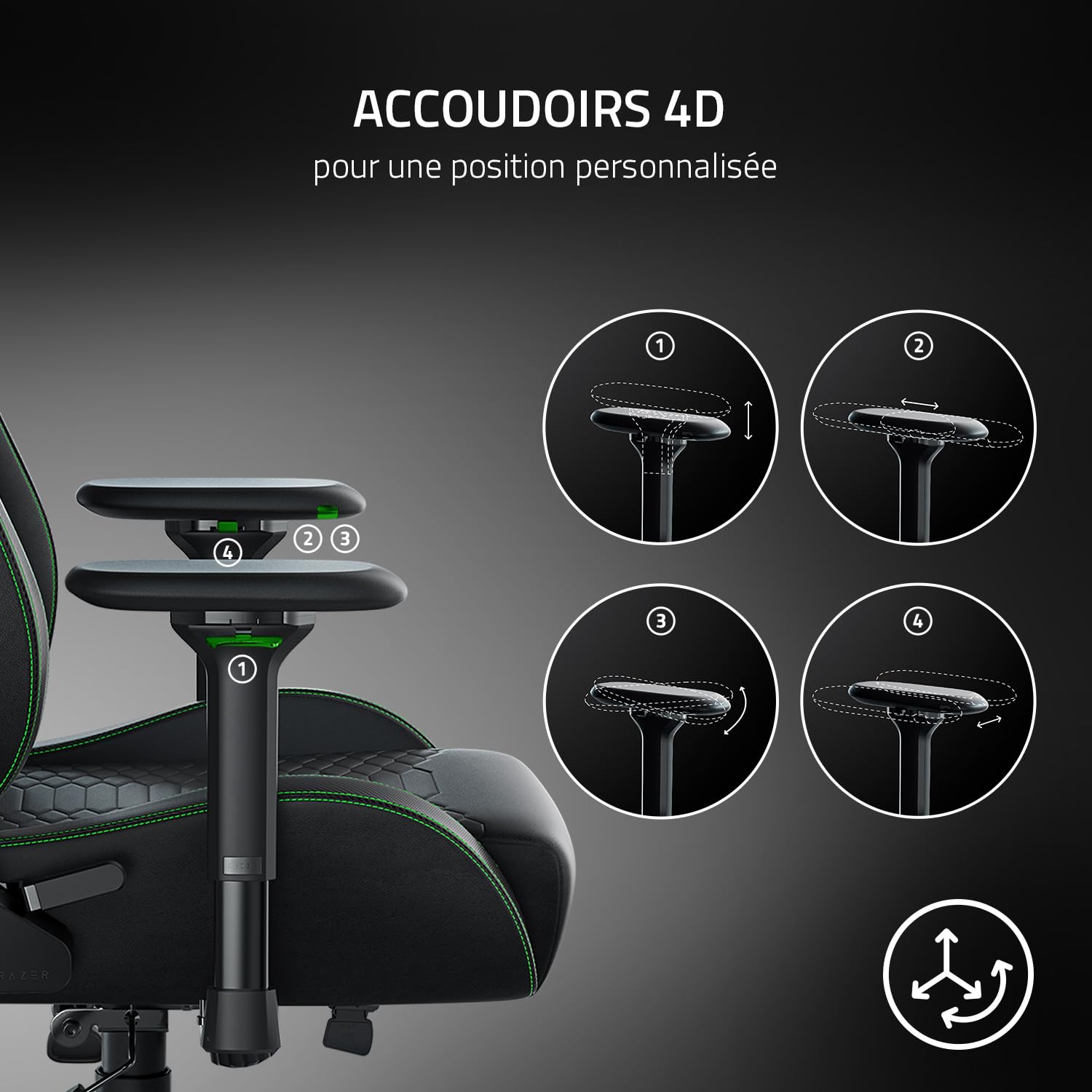 razer-iskur-chaise-gaming-ergonomique-cuir-synth-tique-noir-standard image 8