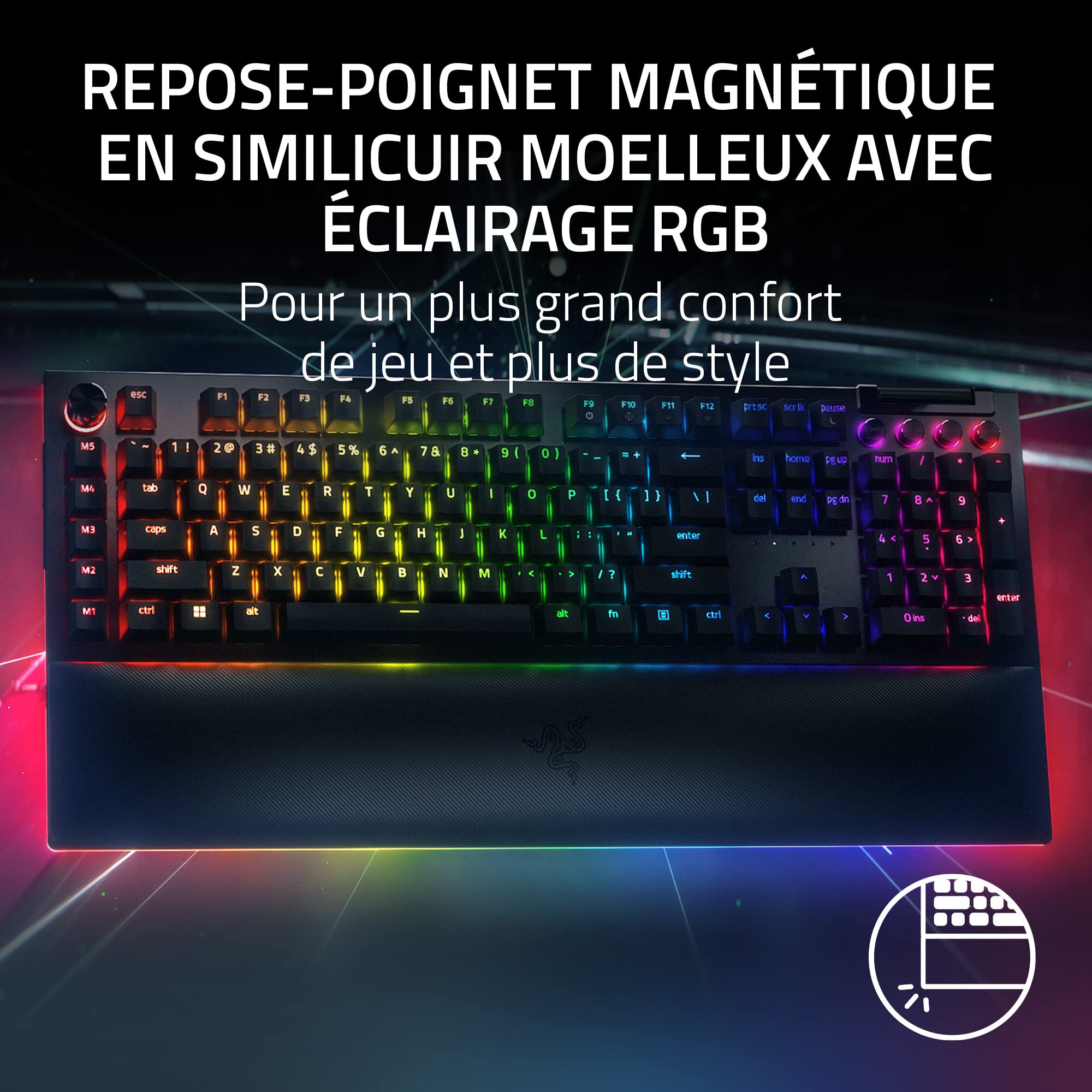 razer-blackwidow-v4-pro-switches-jaunes-clavier-m-canique-azerty-fr-noir image 5
