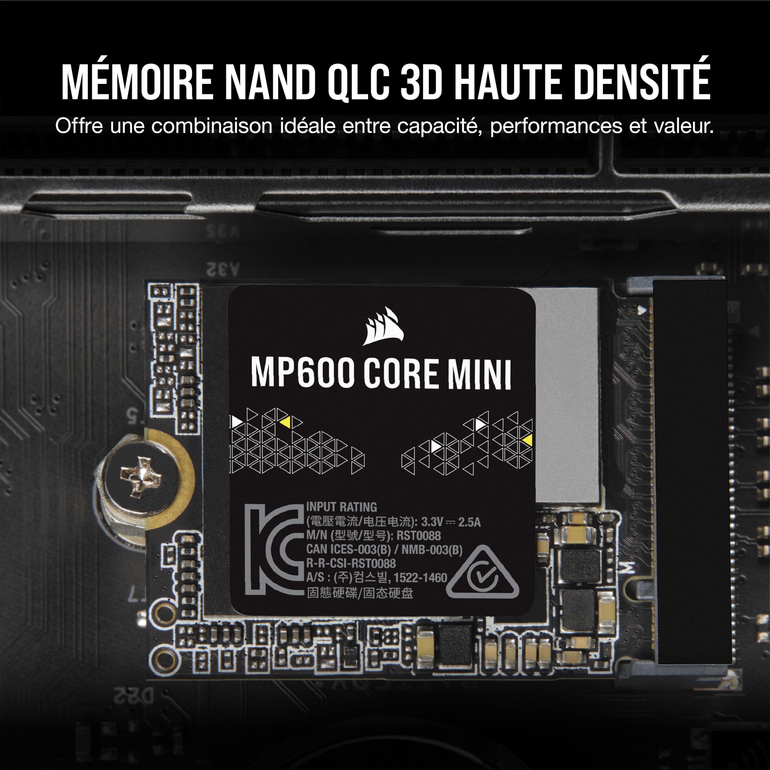 corsair-mp600-core-mini-1-to-m-2-2230-nvme-gen4-ssd-noir image 5