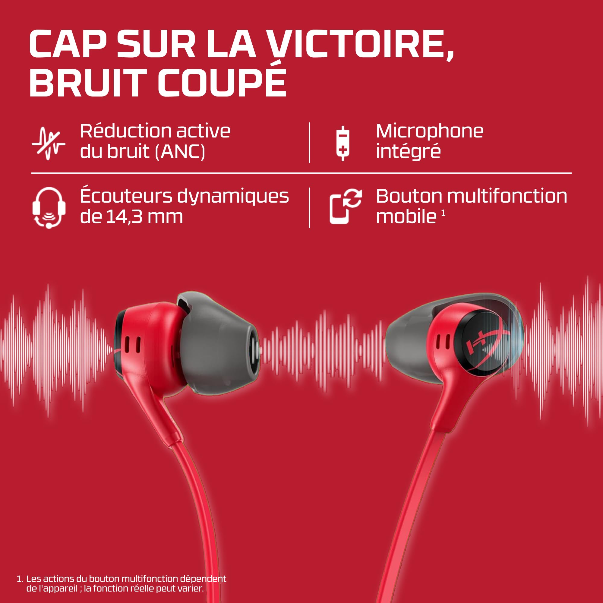 hyperx-cloud-earbuds-ii-couteurs-gaming-rouge-jack-3-5-mm image 2