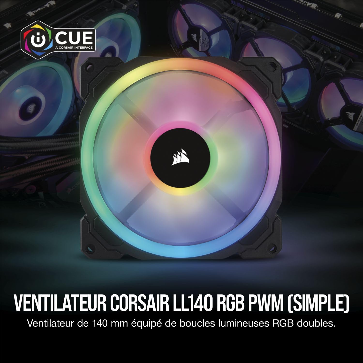 corsair-ll140-rgb-led-pwm-ventilateur-pc-140-mm-pack-individuel image 2