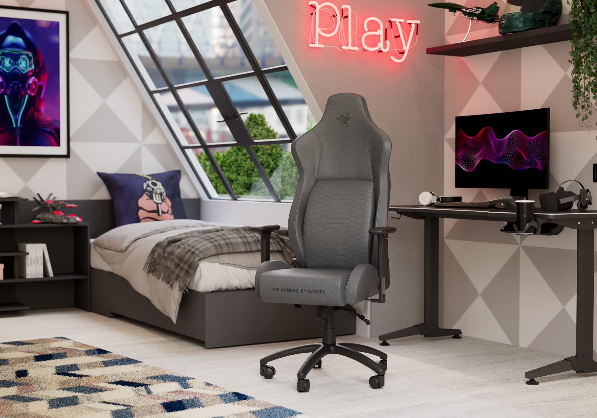 razer-iskur-fabric-xl-chaise-gaming-tissu-soutien-lombaire-int-gr image 2