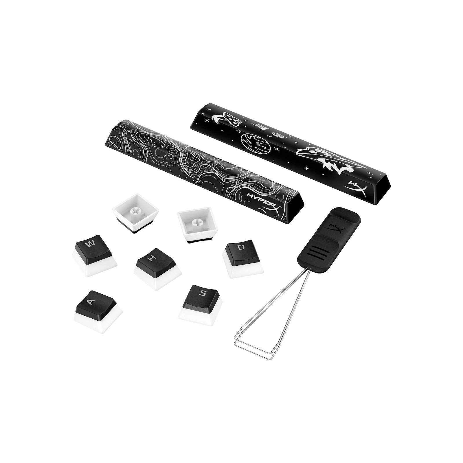 hyperx-pudding-keycaps-2-set-complet-touches-pbt-r-tro-clair-es image 6