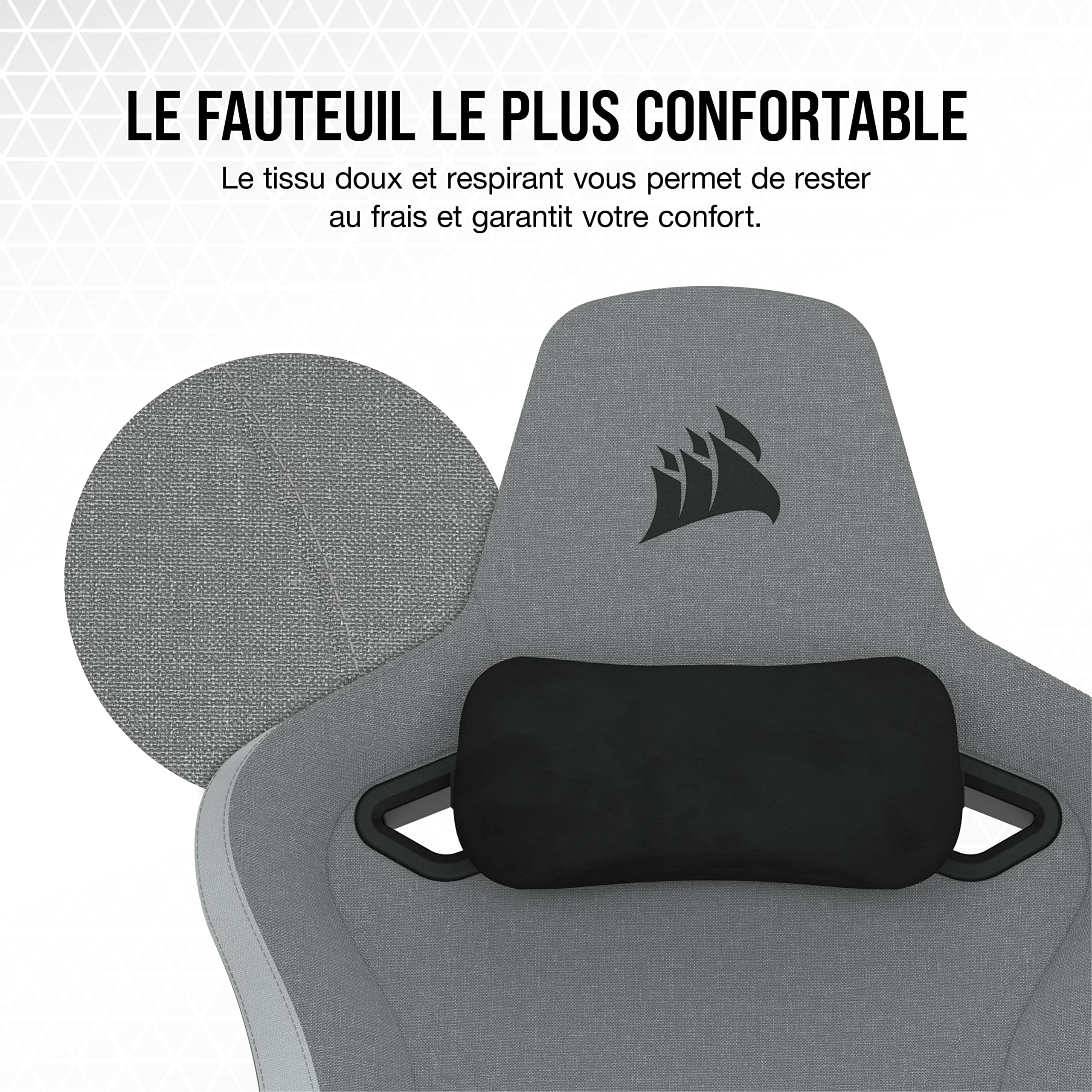 corsair-tc200-fabric-fauteuil-gaming-tissu-gris-clair-blanc-accoudoirs-4d image 5