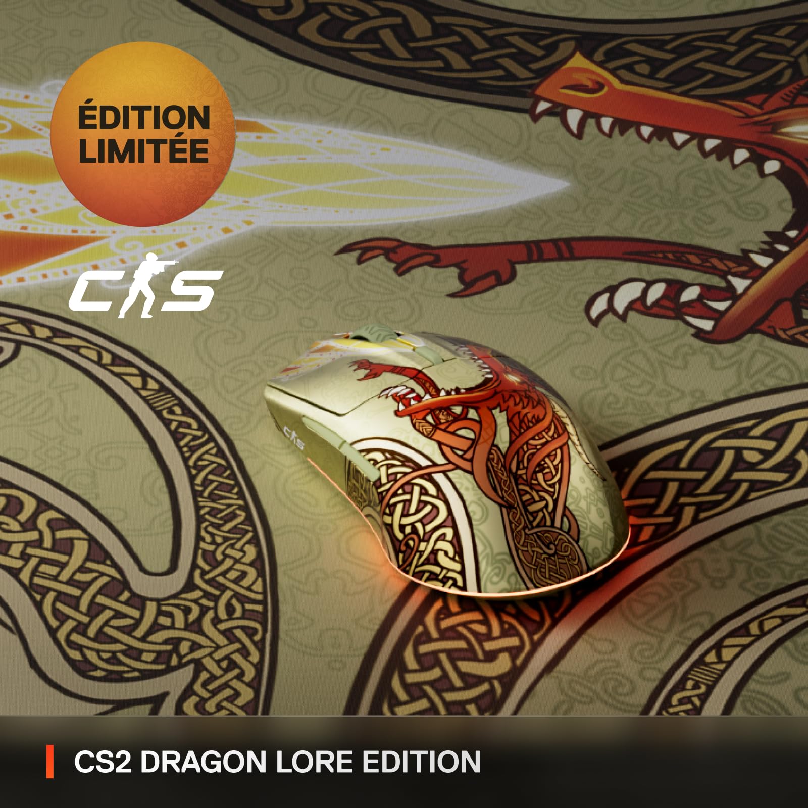 steelseries-rival-cs2-dragon-lore-edition-souris-gaming-sans-fil-18k-dpi image 2