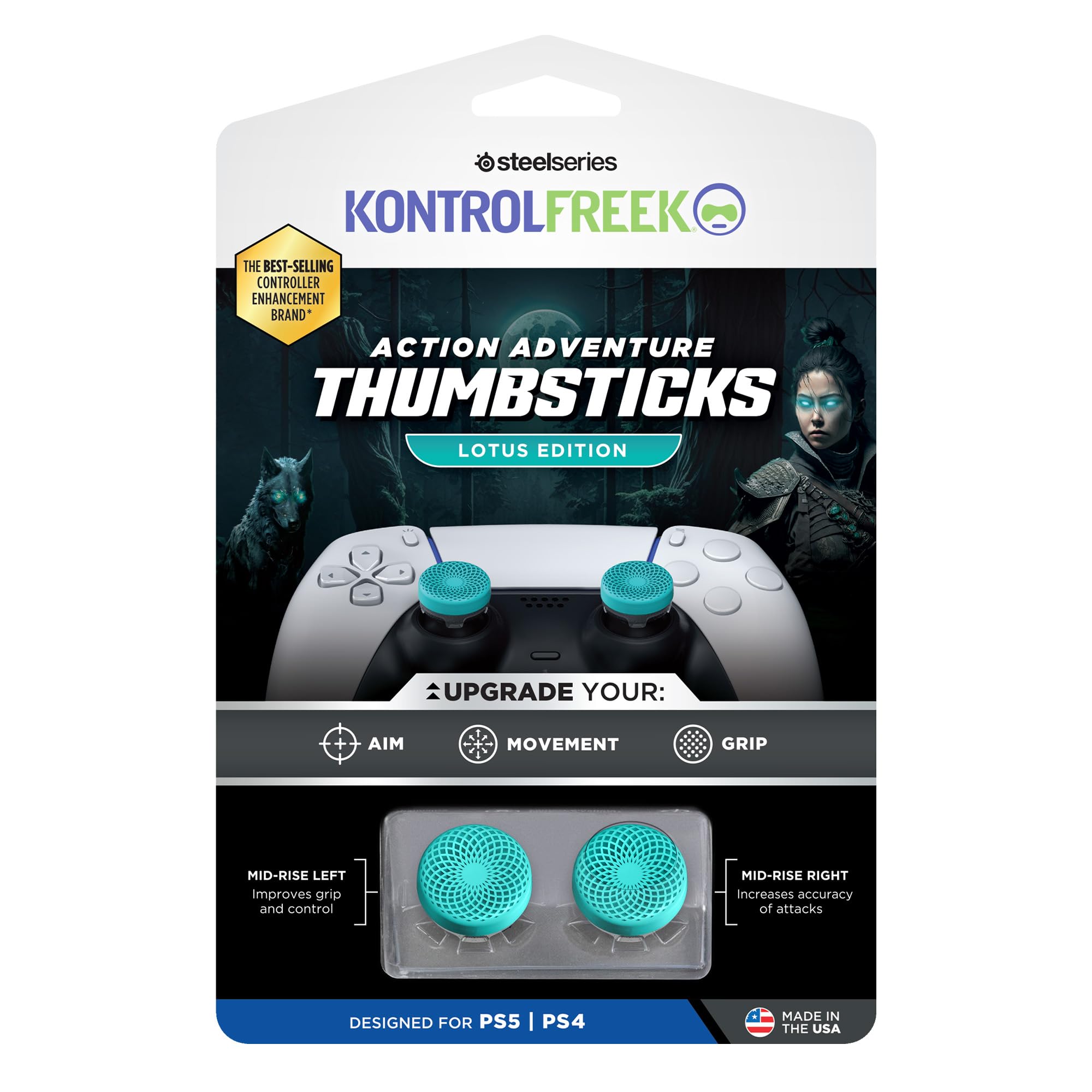 kontrolfreek-lotus-grips-rehausseurs-joystick-ps5-ps4-turquoise image 6