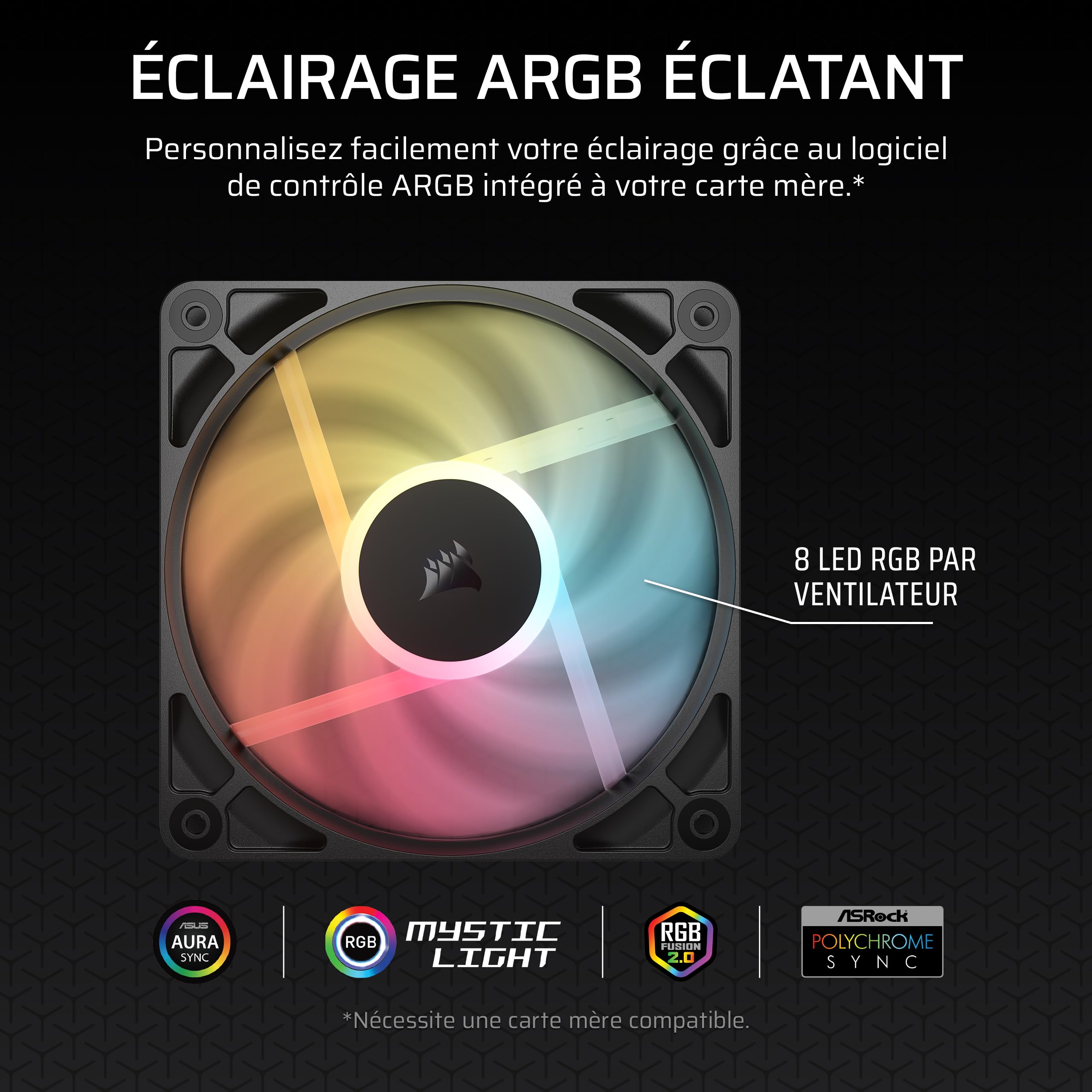 corsair-rs120-r-argb-pack-triple-ventilateurs-120mm-pwm-rotor-invers-noir image 4