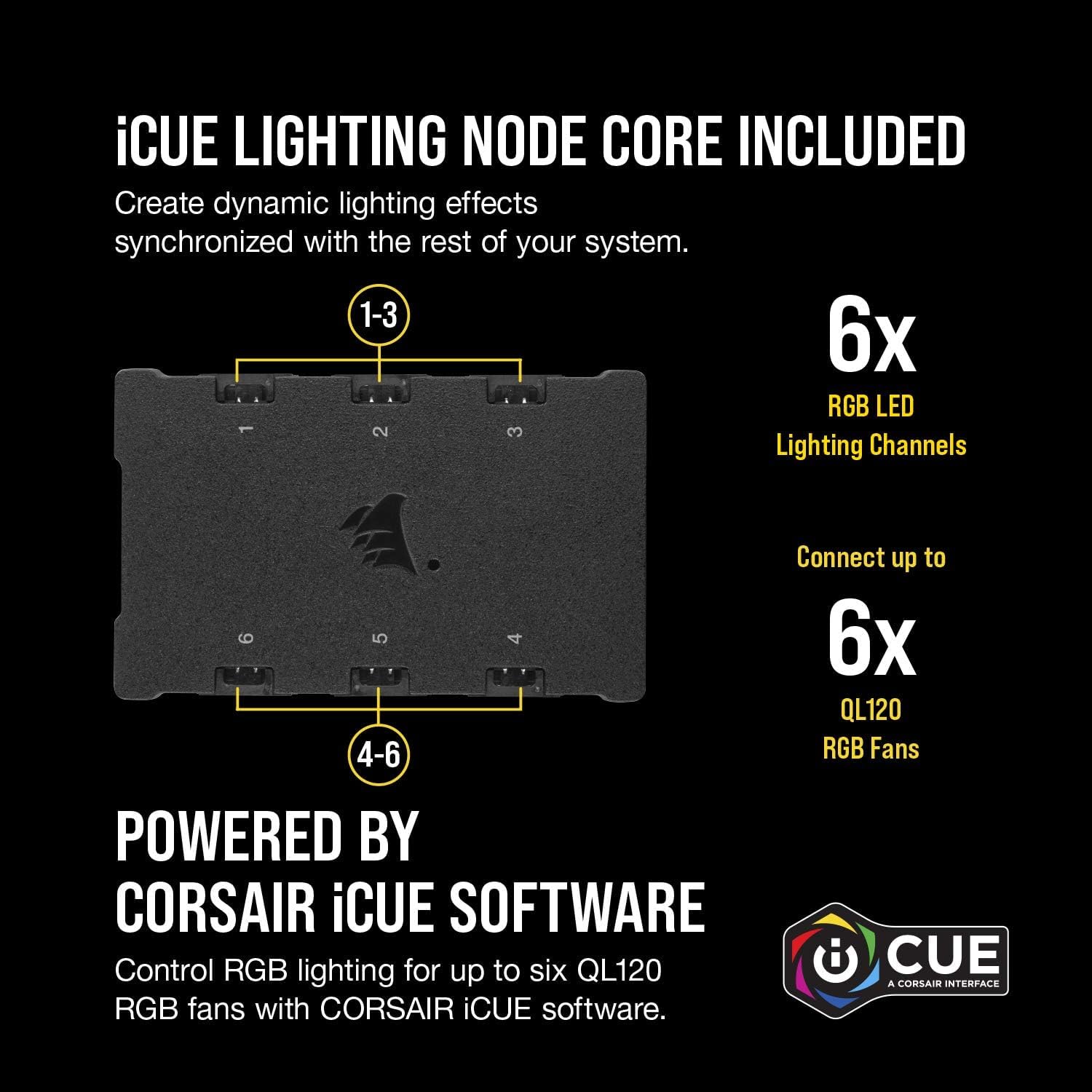 corsair-icue-ql120-rgb-triple-pack-ventilateur-pc-120mm-pwm-1500-tr-min-lighting image 6