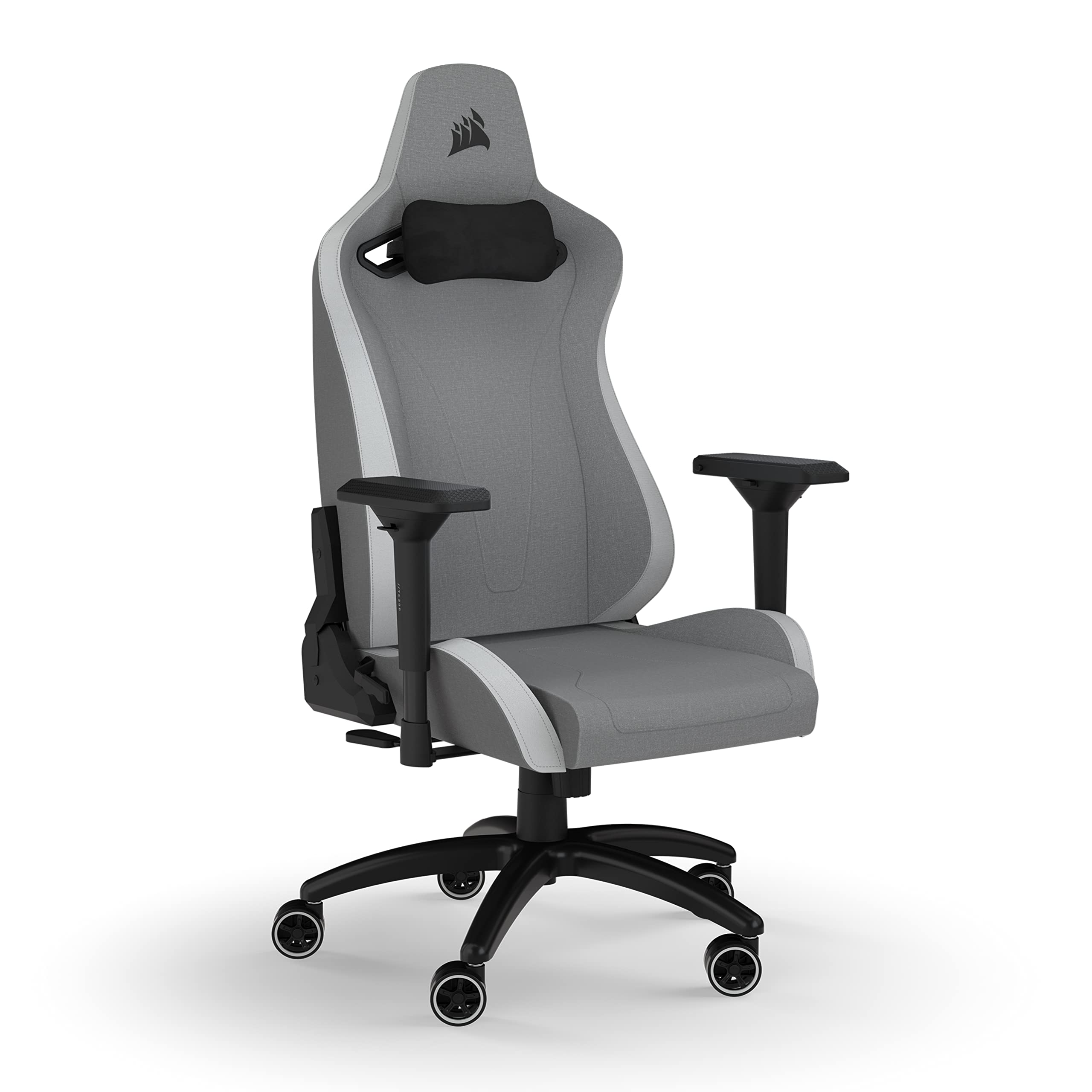 corsair-tc200-fabric-fauteuil-gaming-tissu-gris-clair-blanc-accoudoirs-4d image 1