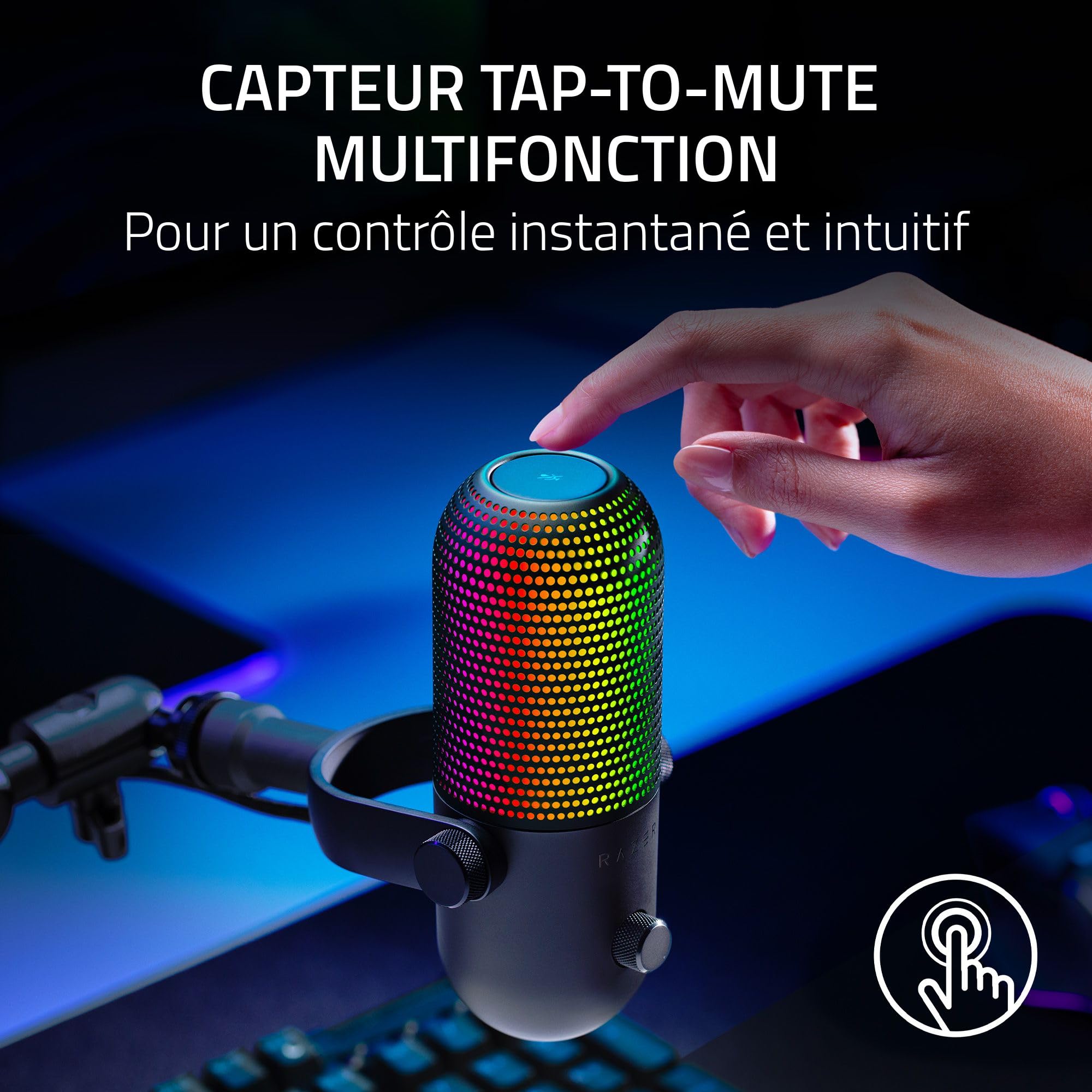 razer-seiren-v3-chroma-microphone-usb-rgb-tap-to-mute-noir image 3
