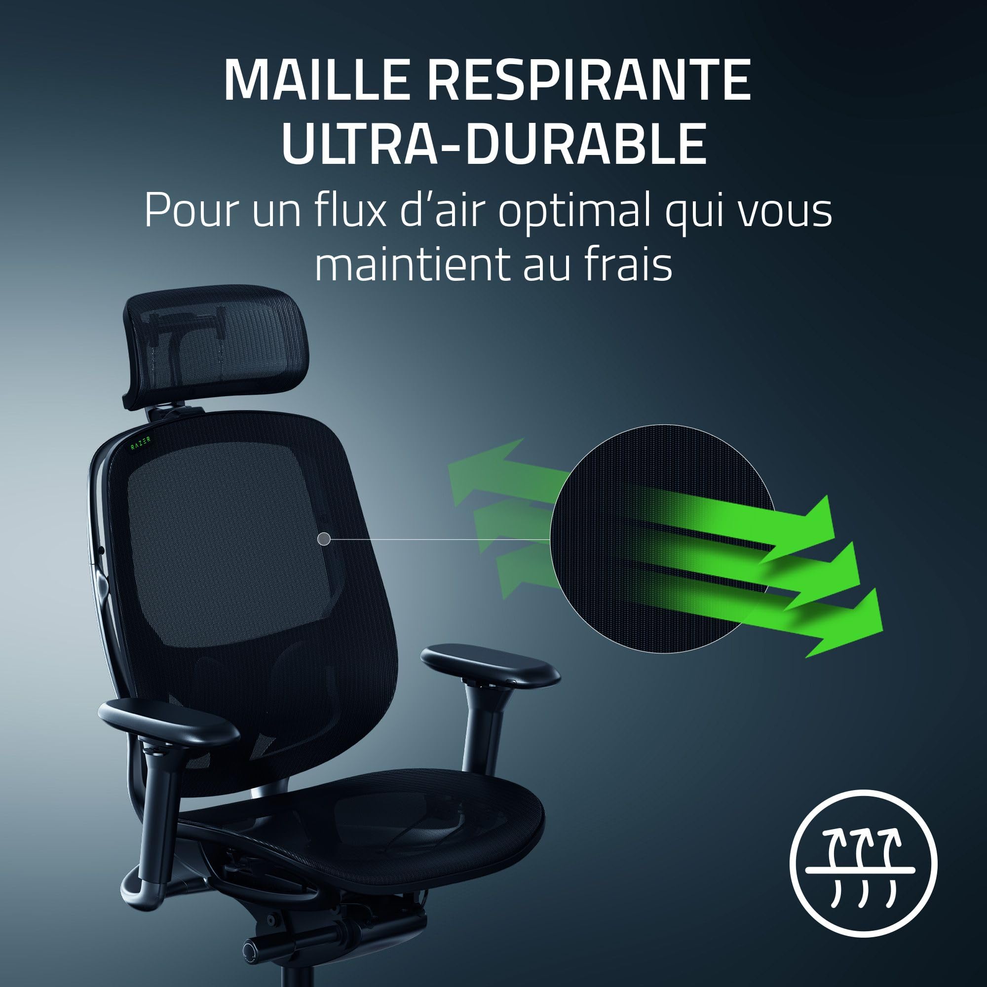 razer-fujin-pro-chaise-gaming-maille-respirante-noir image 4