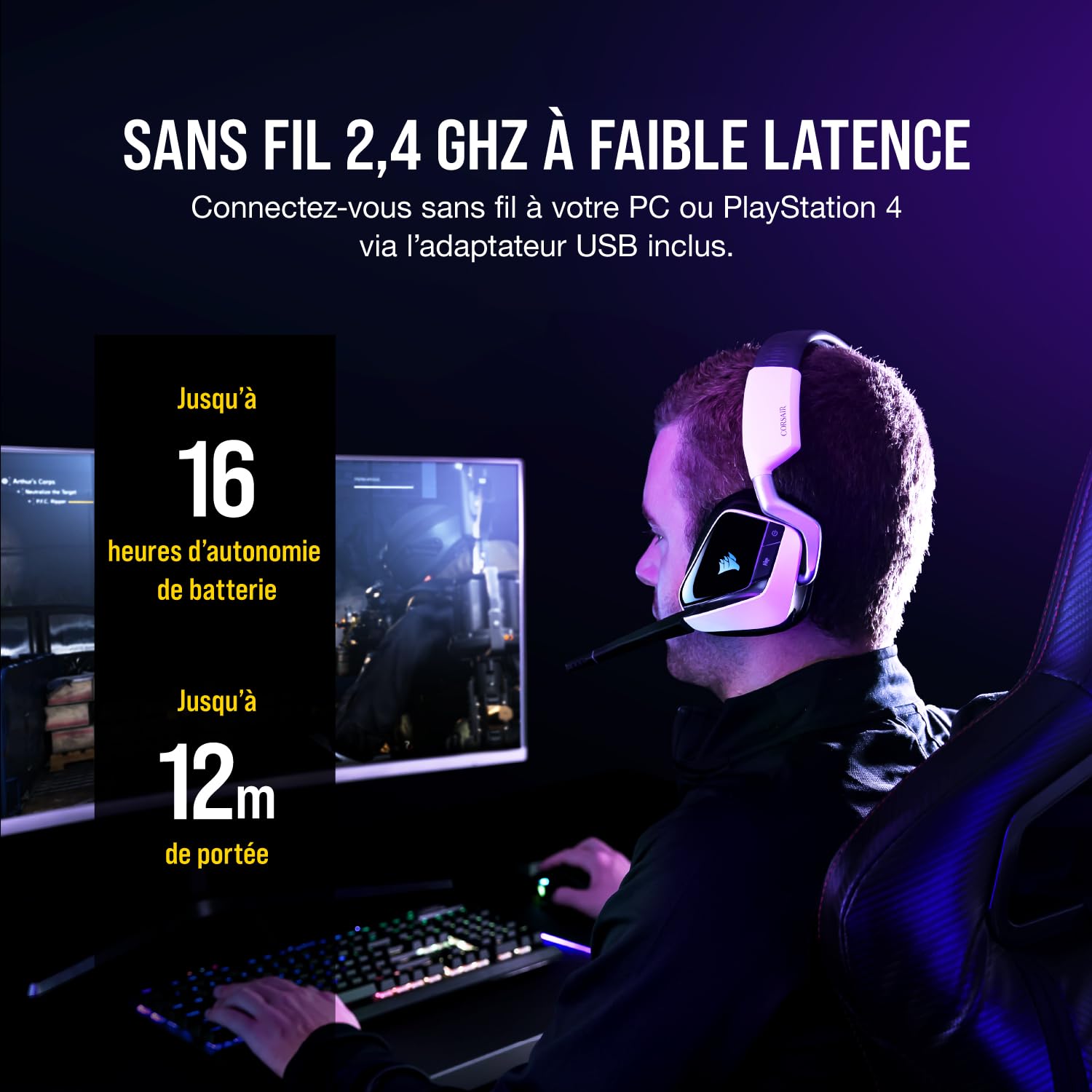 corsair-void-elite-wireless-casque-gaming-blanc-7-1-surround-pc-ps4 image 6