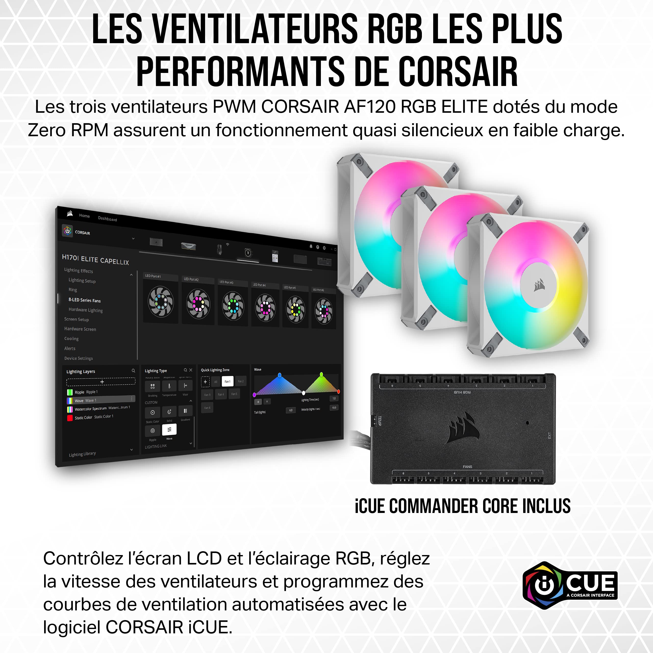 corsair-icue-h150i-elite-lcd-xt-watercooling-cpu-aio-360-mm-ecran-lcd-blanc image 4