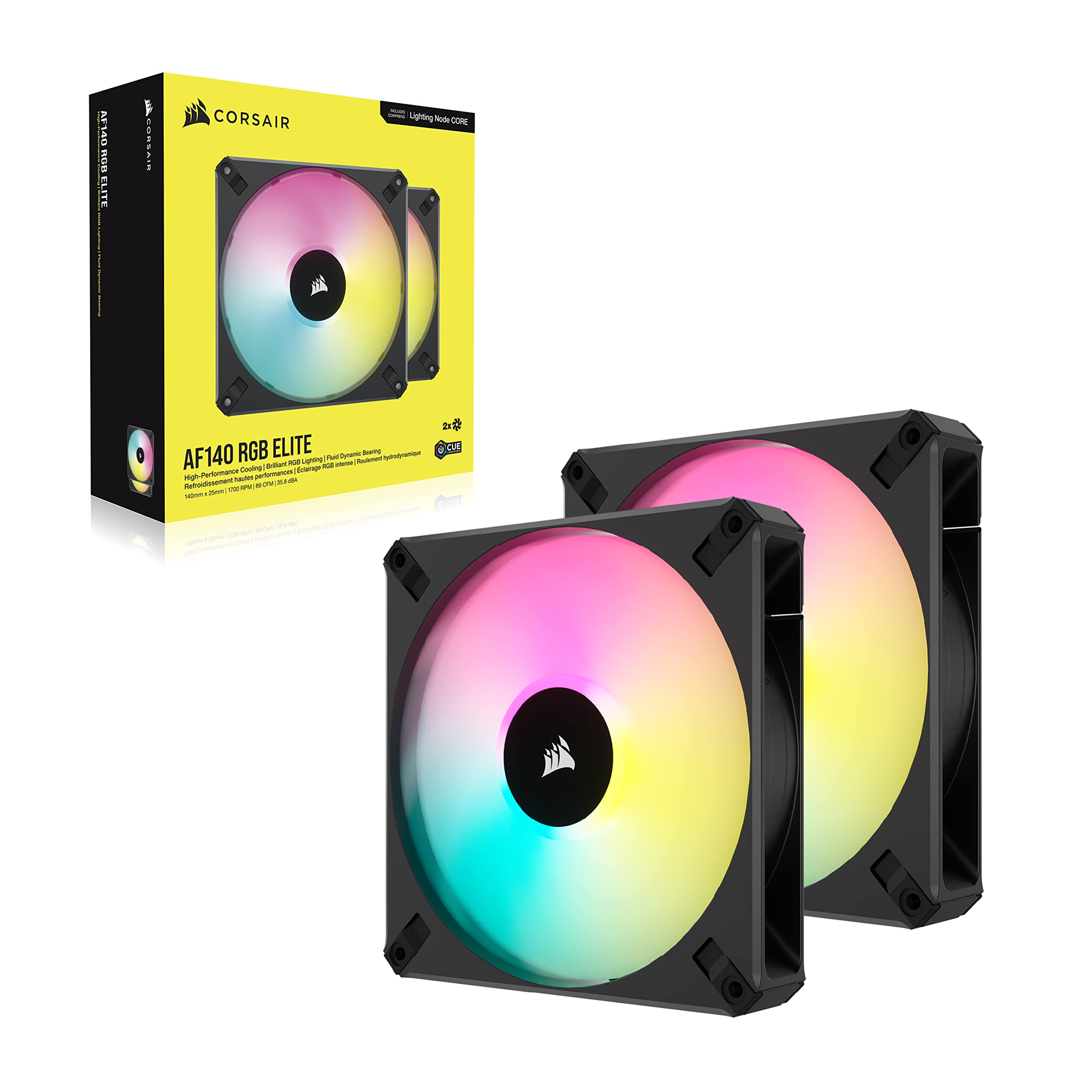 corsair-icue-af140-rgb-elite-140mm-pwm-kit-2-ventilateurs-lighting-node-core-noi image 7