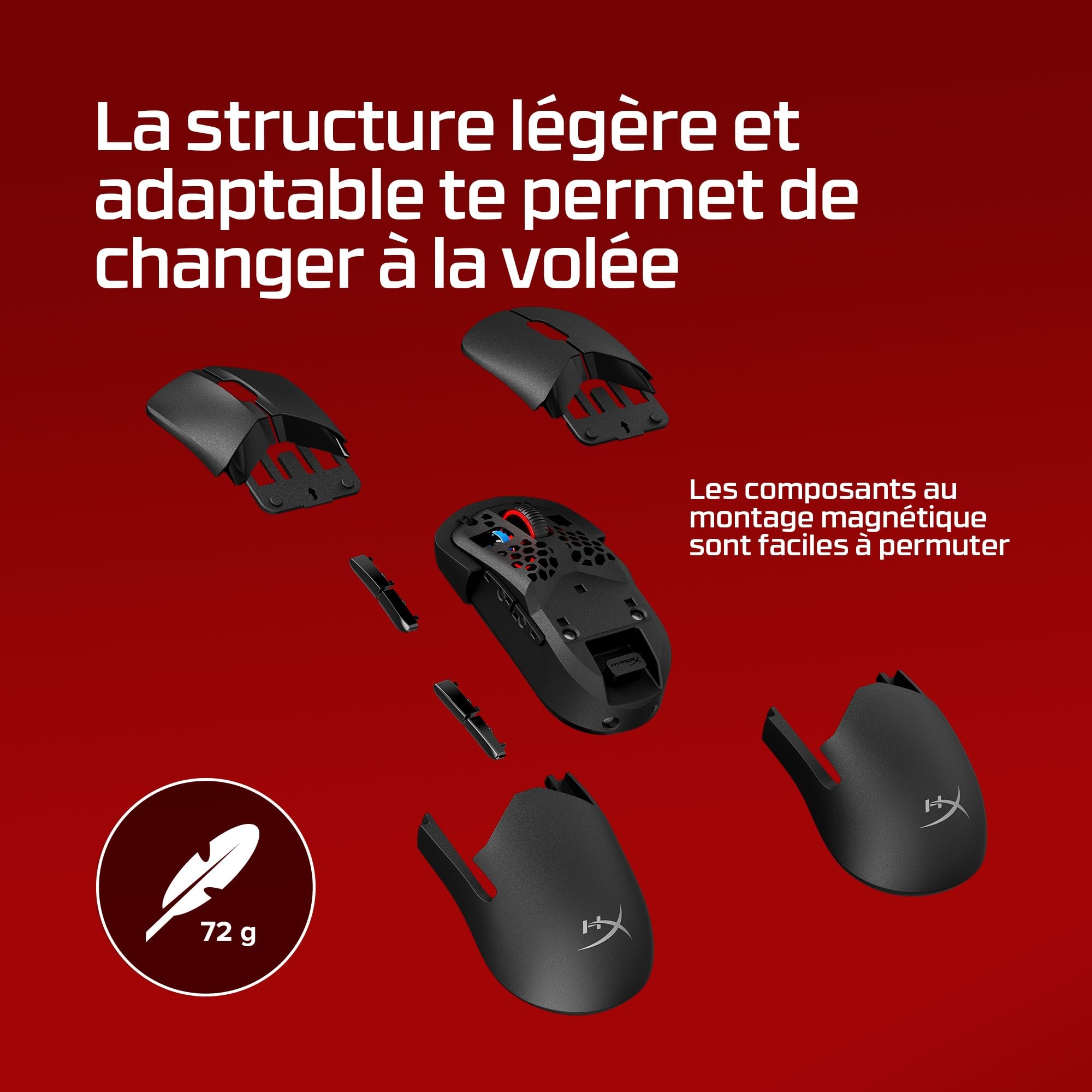 hyperx-pulsefire-saga-pro-souris-gaming-sans-fil-ultra-l-g-re-69-g-capteur-26k-4 image 3