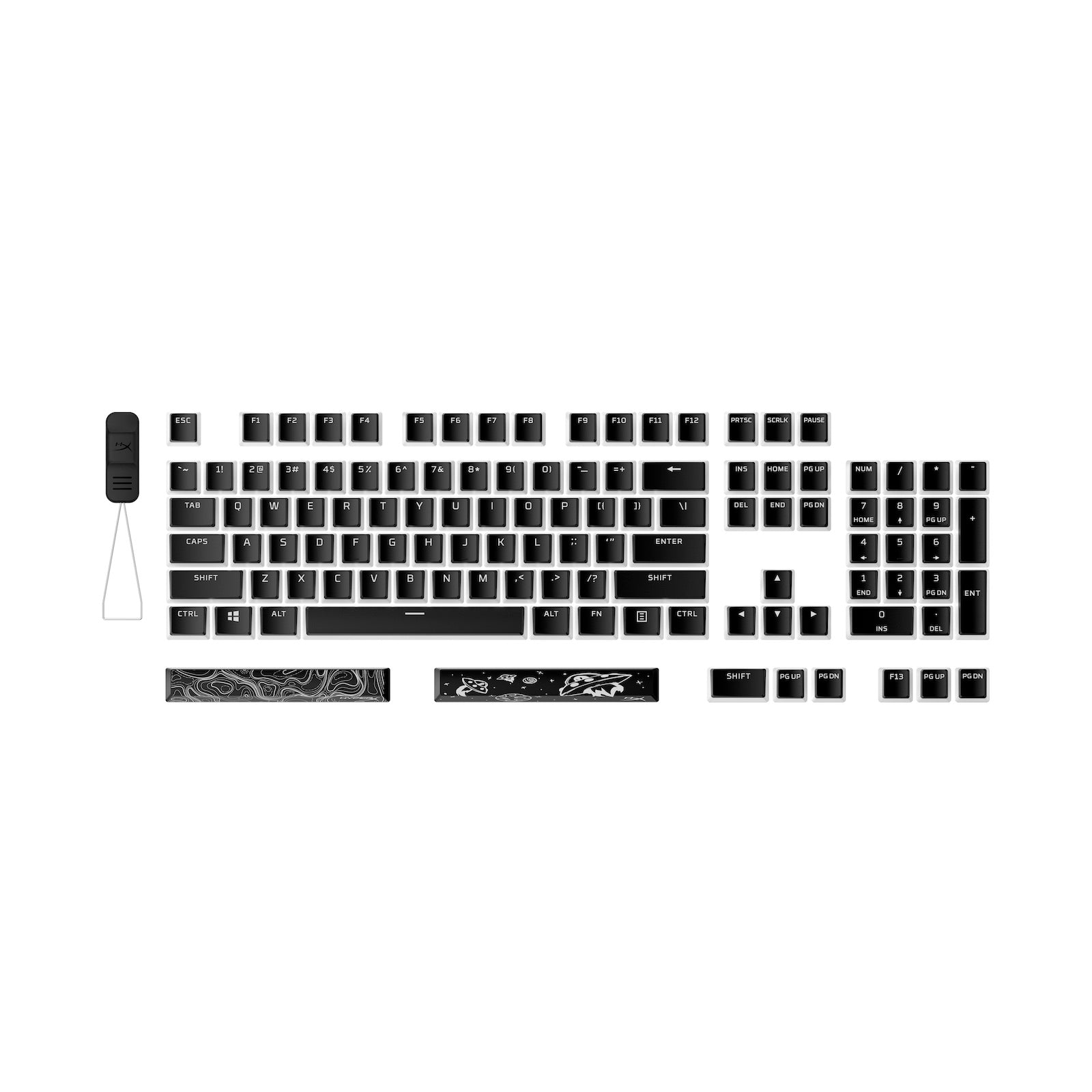 hyperx-pudding-keycaps-2-set-complet-touches-pbt-r-tro-clair-es image 3