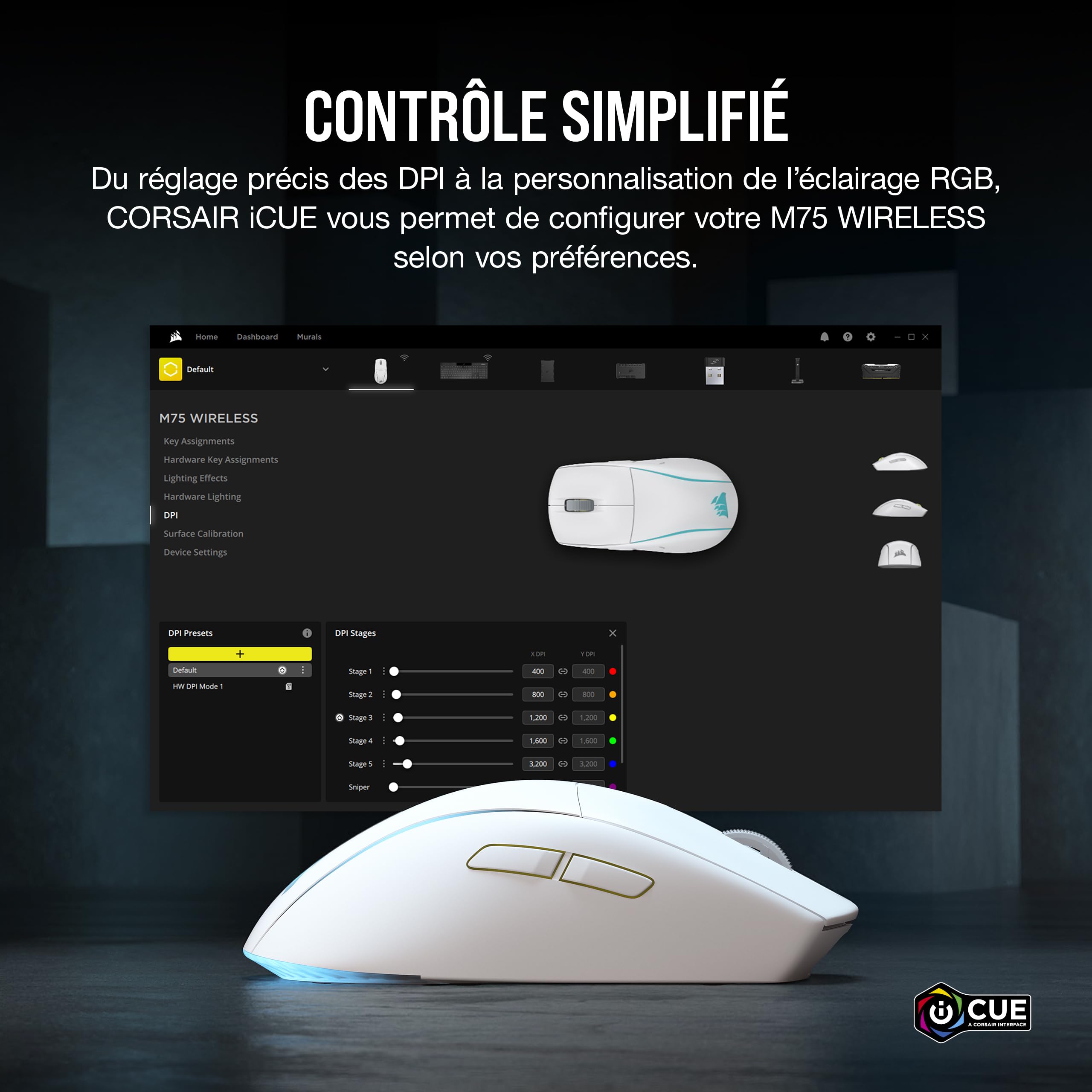 corsair-m75-wireless-rgb-souris-gaming-fps-blanc-26000-dpi-89g-ambidextre image 8