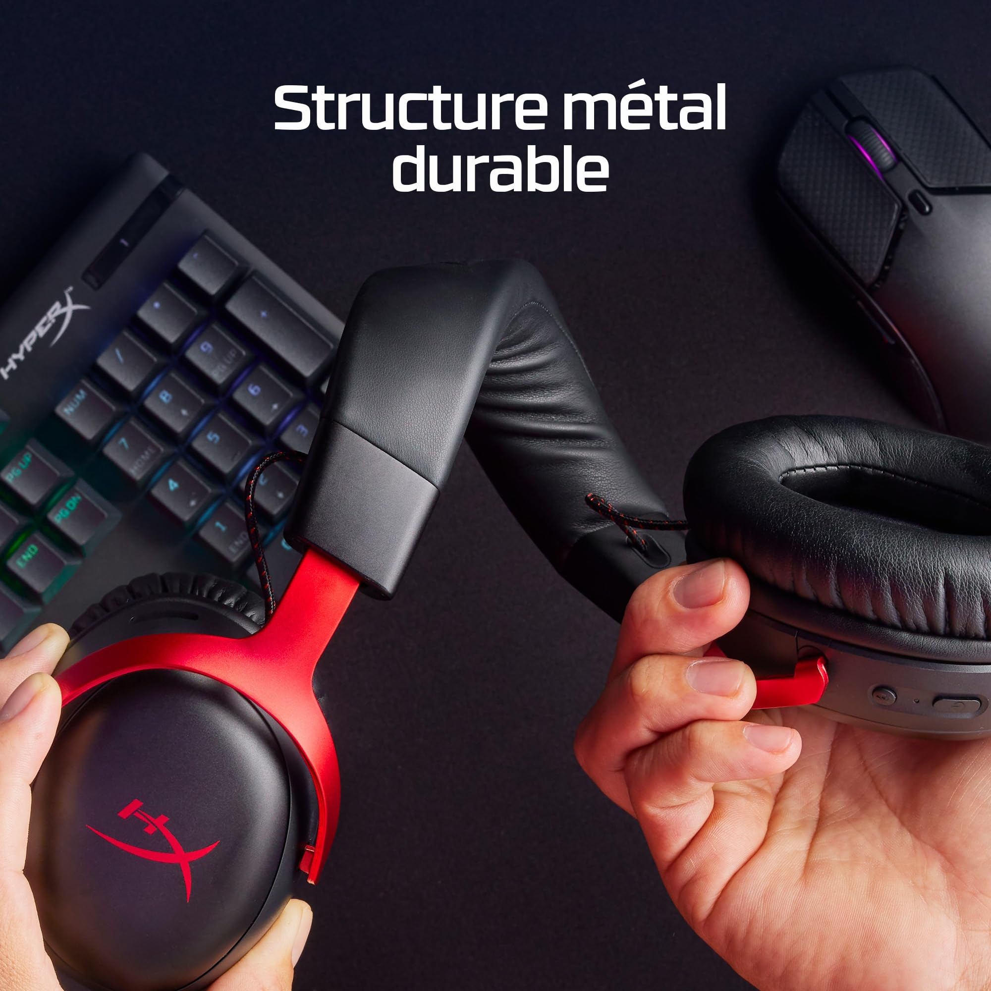 hyperx-cloud-iii-wireless-casque-gaming-sans-fil-2-4ghz-rouge-et-noir image 2
