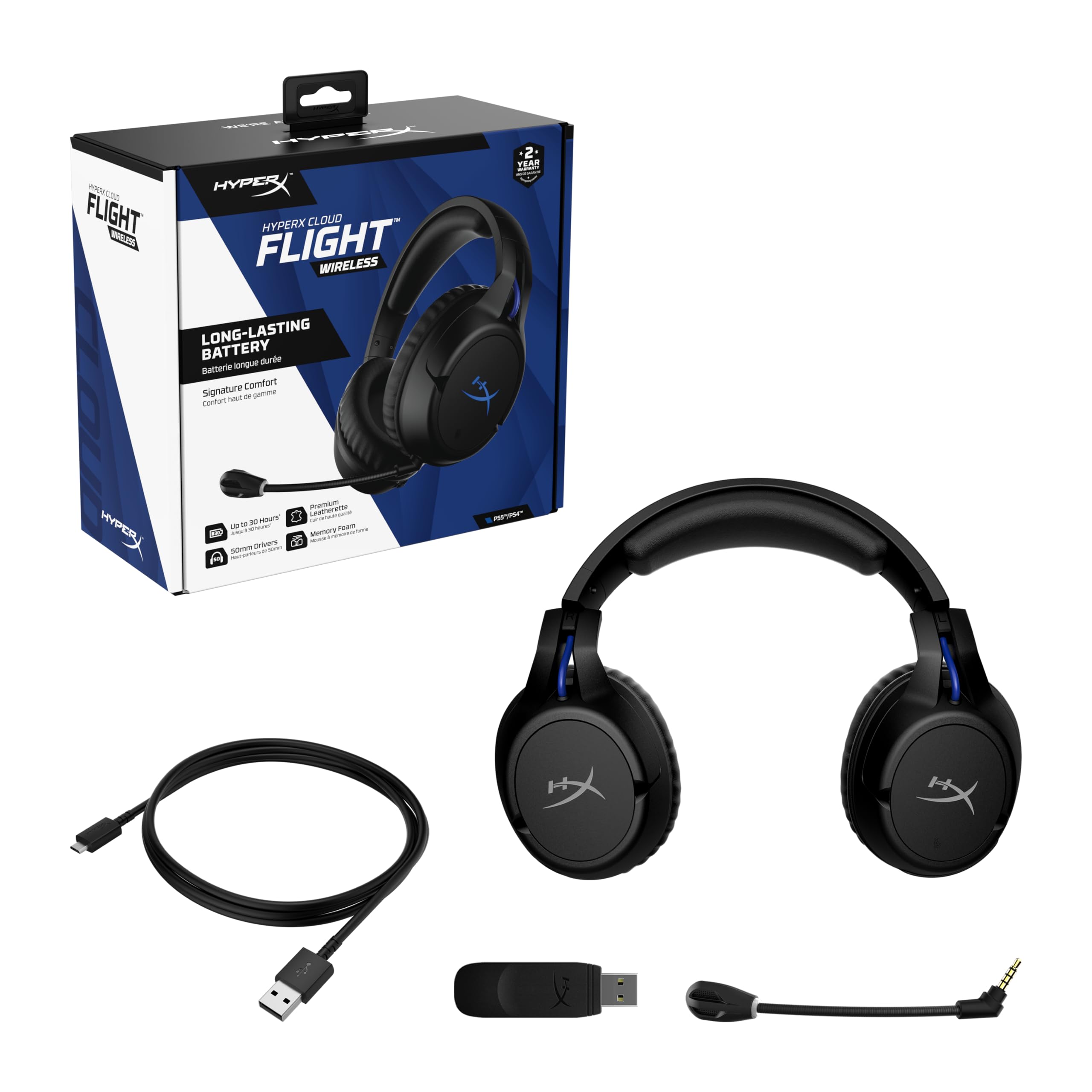 hyperx-cloud-flight-casque-gaming-sans-fil-ps5-ps4-30h-autonomie-m-moire-de-form image 7