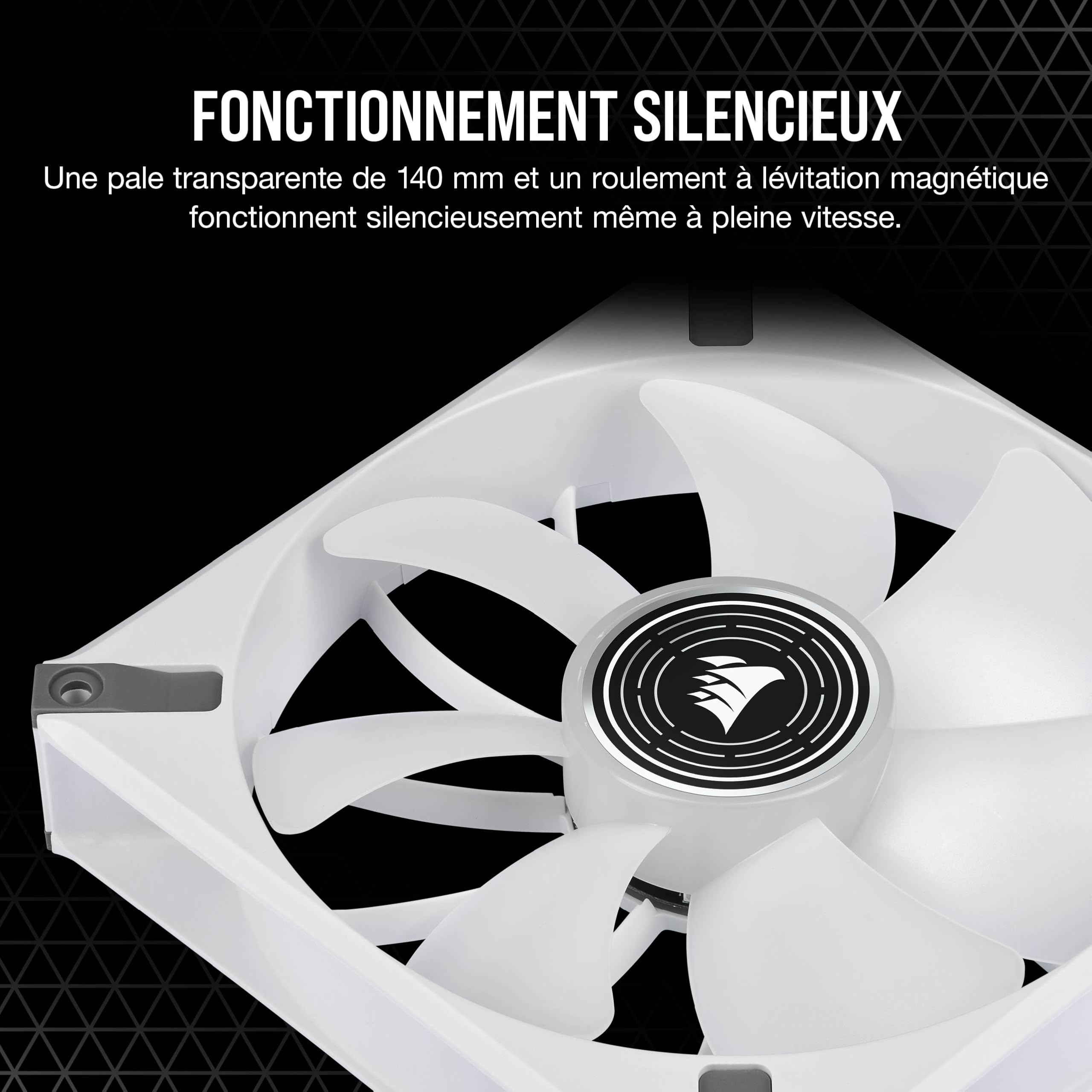 corsair-ml140-led-elite-ventilateur-140mm-pwm-blanc-l-vitation-magn-tique-led-bl image 7