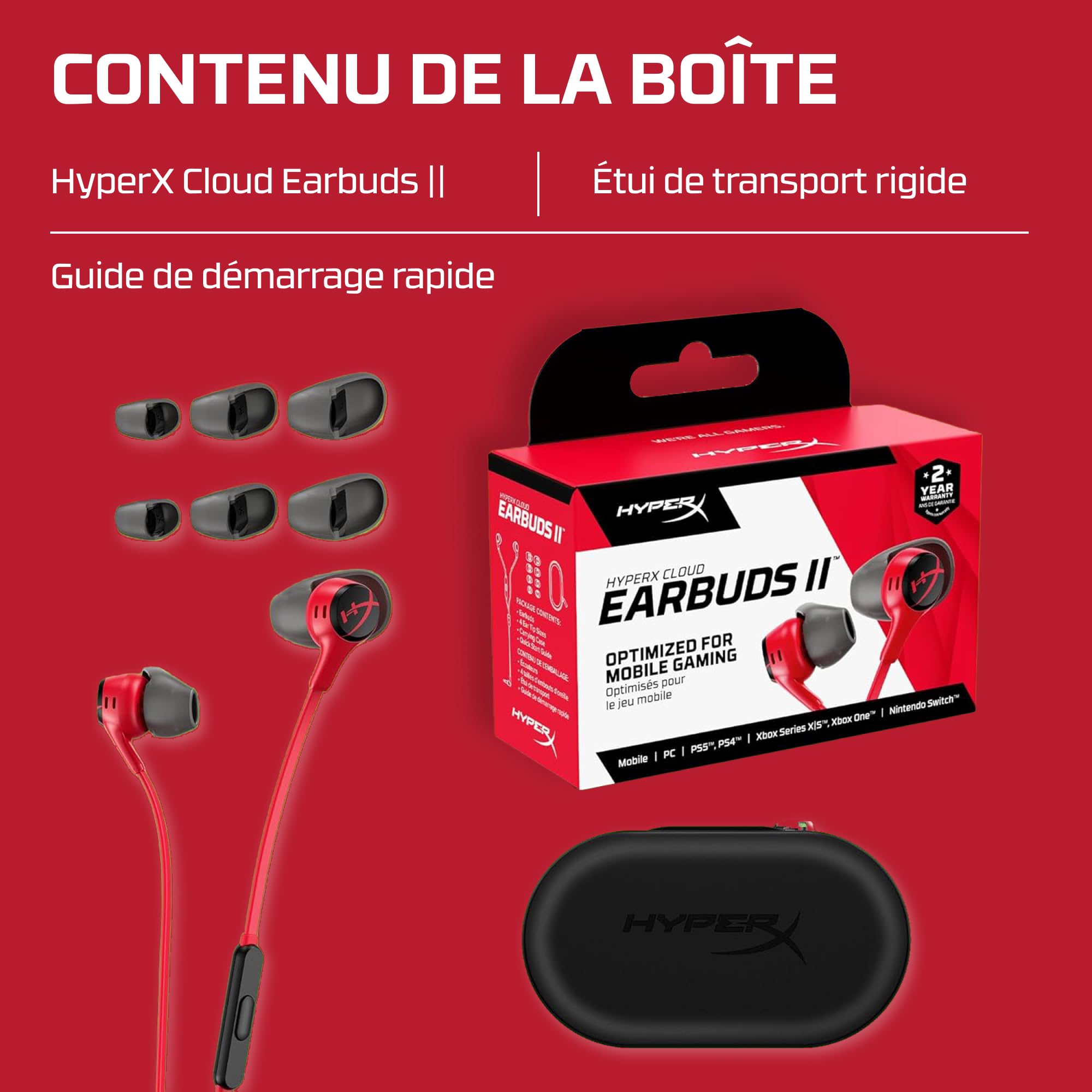 hyperx-cloud-earbuds-ii-couteurs-gaming-rouge-jack-3-5-mm image 7