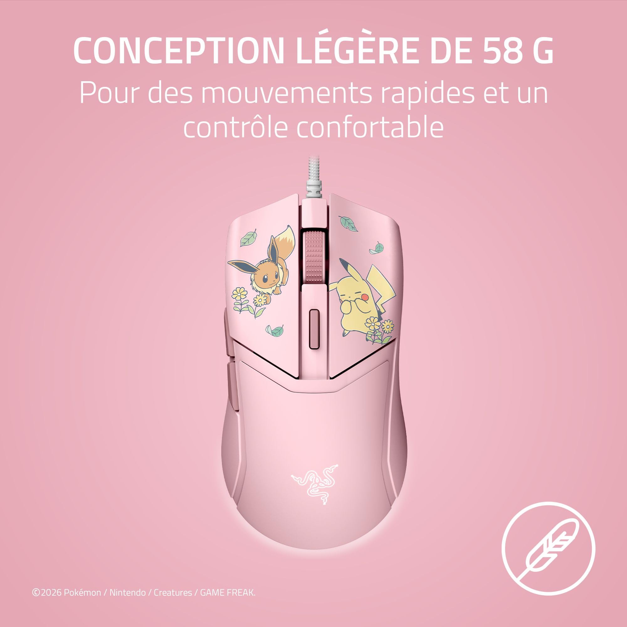 razer-cobra-pikachu-voli-dition-pok-mon-souris-gaming-filaire-58g-8500-dpi-chrom image 2