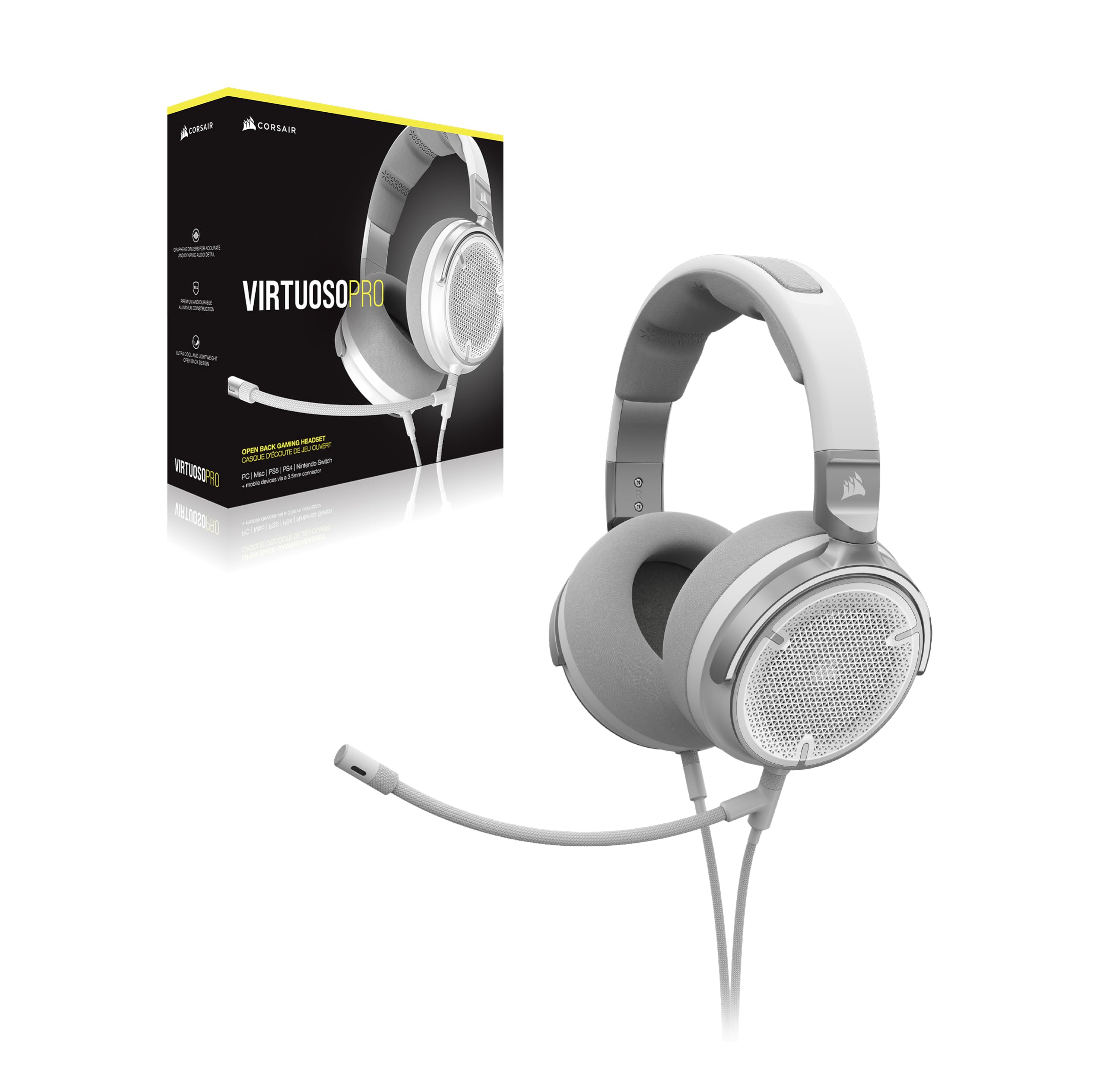 corsair-virtuoso-pro-casque-jeu-ouvert-filaire-blanc image 7