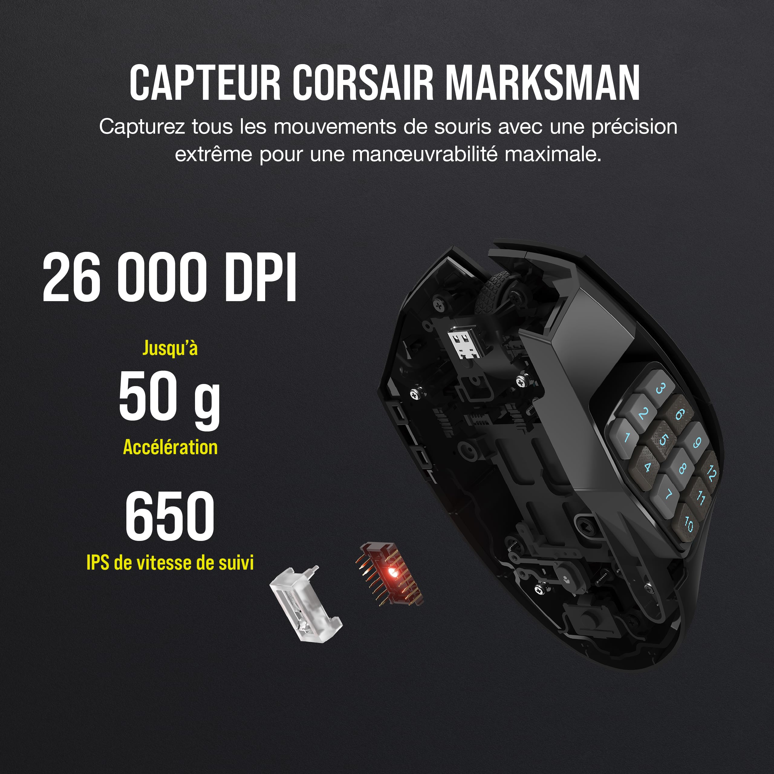 corsair-scimitar-elite-wireless-noire-souris-gaming-mmo-16-boutons-26000-dpi image 6