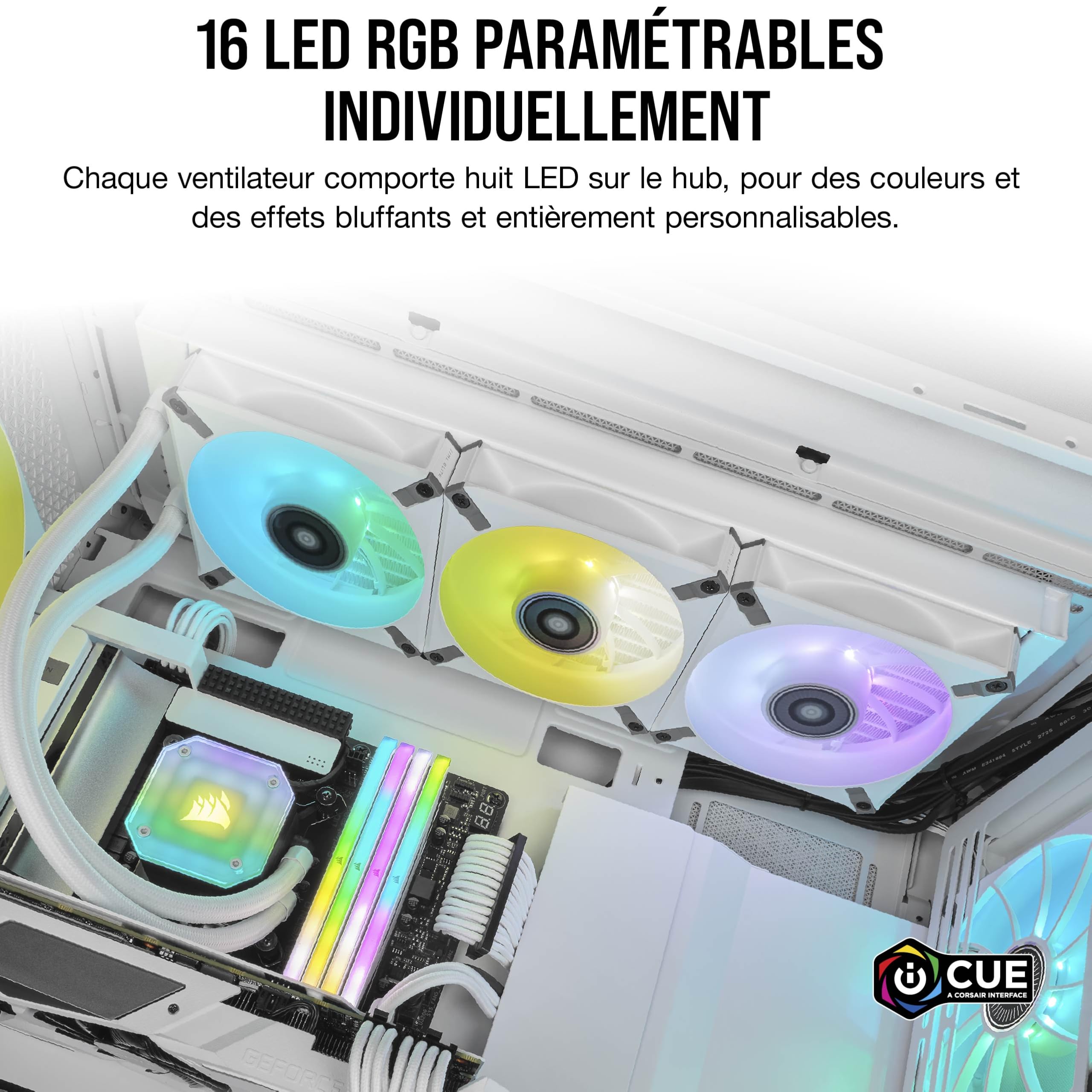 corsair-icue-ml140-rgb-elite-ventilateur-140-mm-pwm-pack-double-blanc image 8