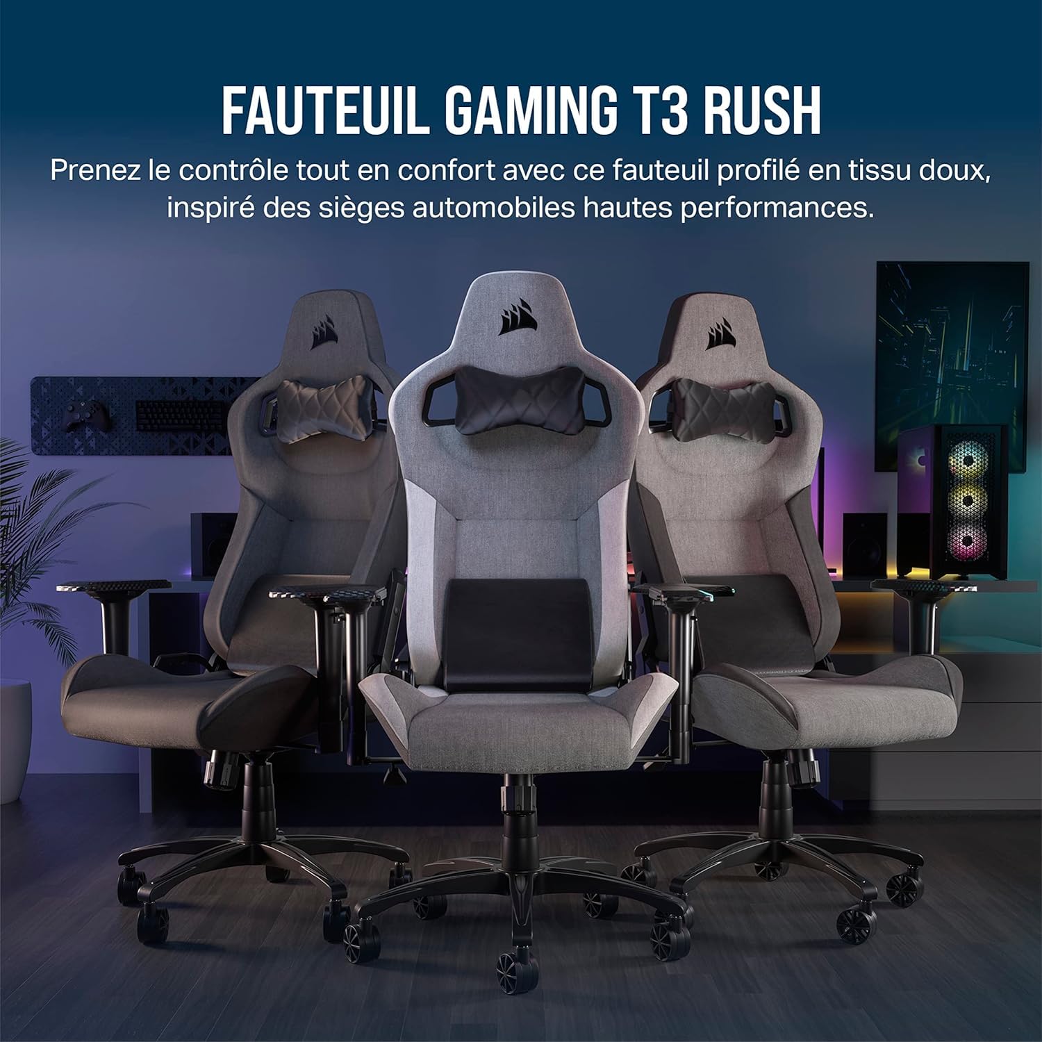 corsair-t3-rush-fabric-2023-fauteuil-gaming-gris-et-anthracite image 3