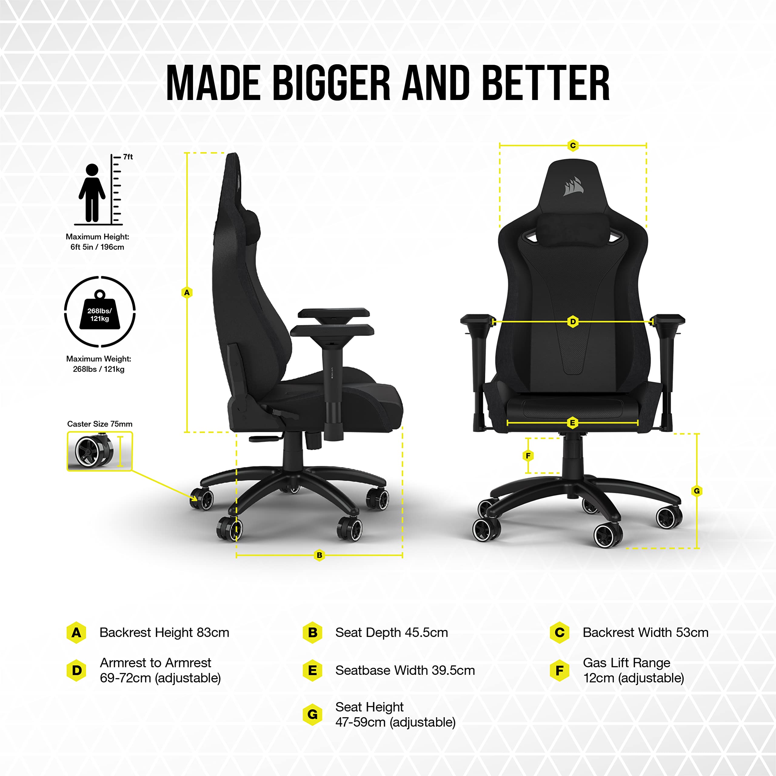 corsair-tc200-leatherette-fauteuil-gaming-similicuir-noir-noir-accoudoirs-4d image 2