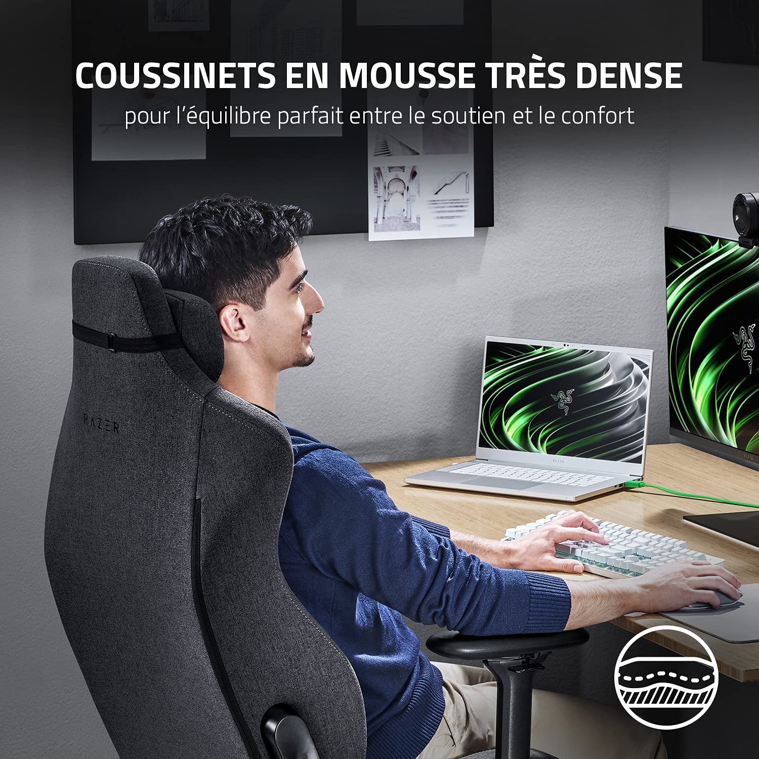 razer-iskur-fabric-xl-chaise-gaming-tissu-soutien-lombaire-int-gr image 7