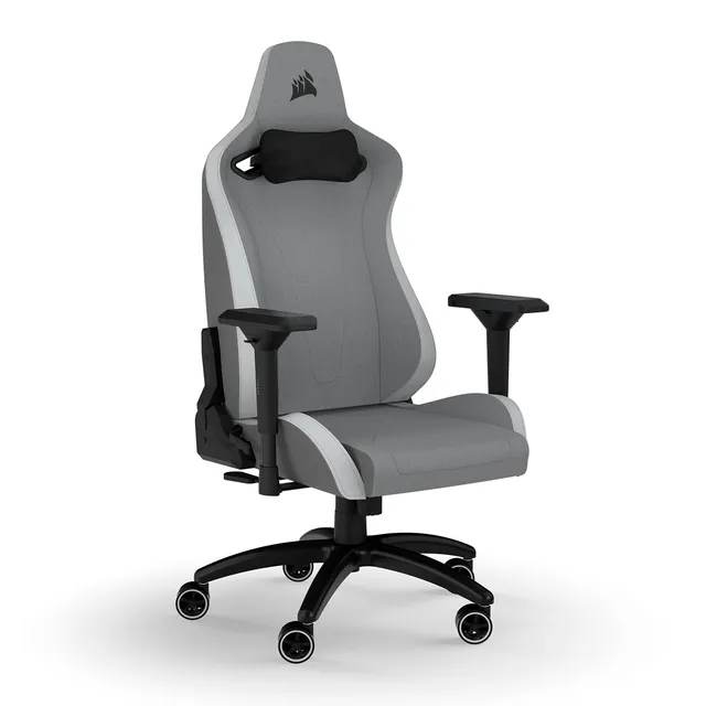 corsair-tc200-fabric-fauteuil-gaming-tissu-gris-clair-blanc-accoudoirs-4d image 1