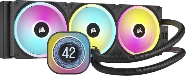 corsair-icue-link-h150i-lcd-watercooling-cpu-360mm-noir image 1
