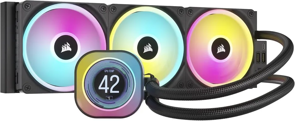 corsair-icue-link-h150i-lcd-watercooling-cpu-360mm-noir image 1