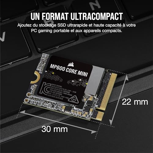 corsair-mp600-core-mini-1-to-m-2-2230-nvme-gen4-ssd-noir image 8